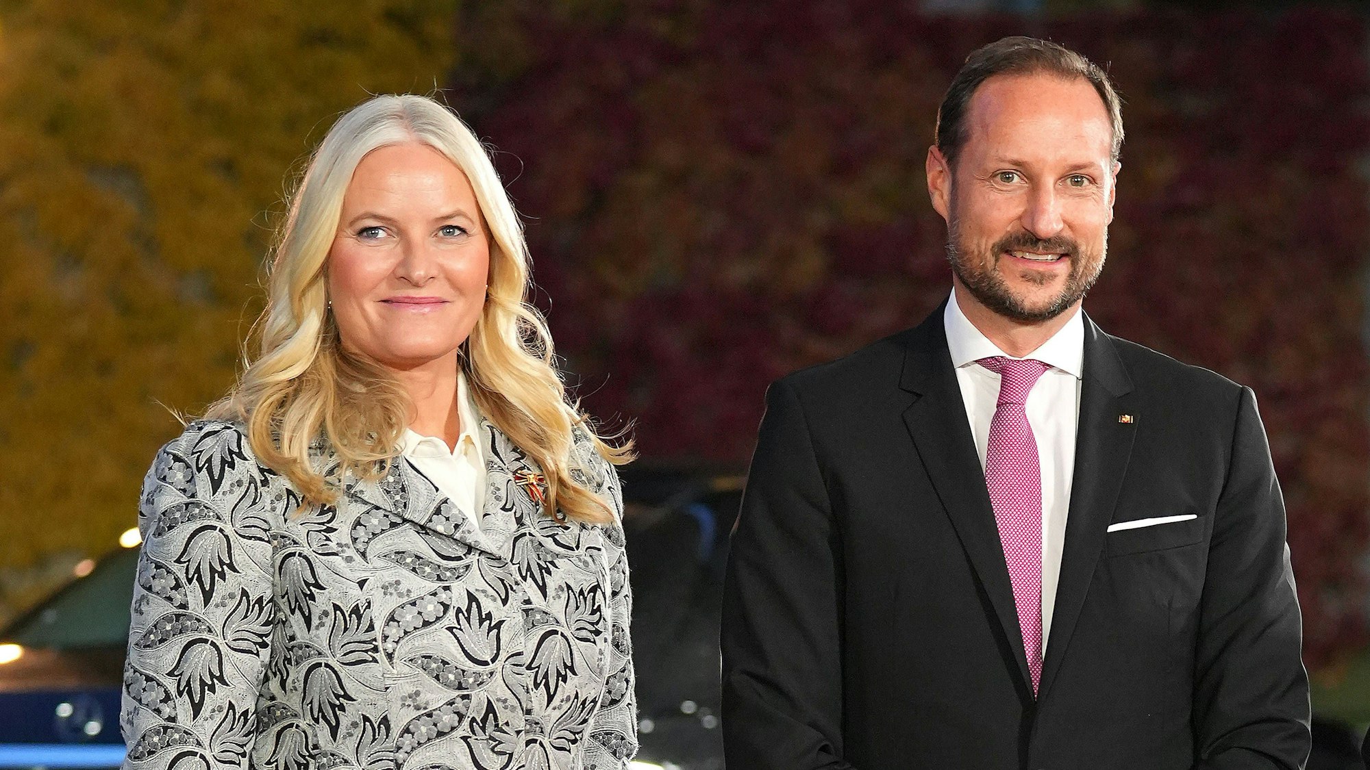 Prinzessin Mette-Marit von Norwegen und ihr Ehemann Kronprinz Haakon von Norwegen bei ihrem Staatsbesuch im Bundeskanzleramt in Berlin.