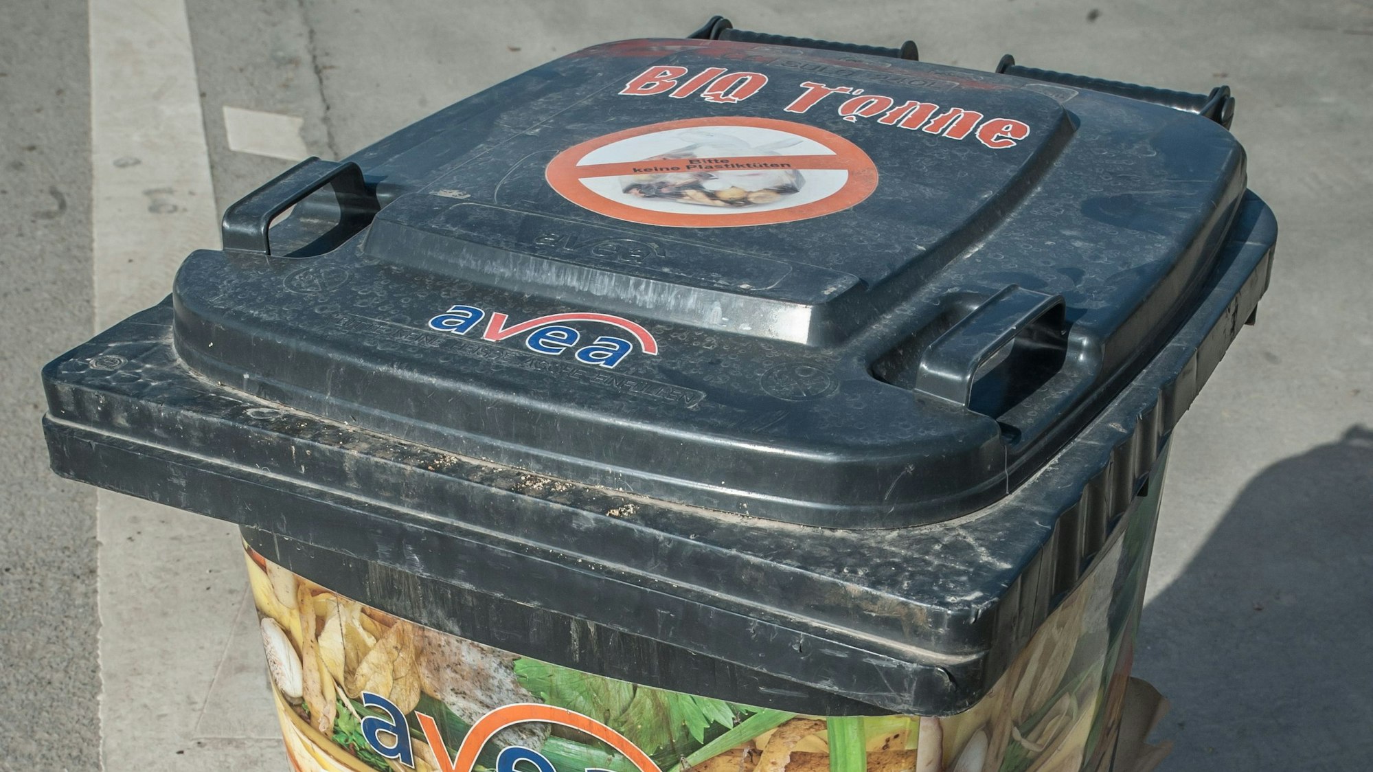 Eine Avea Biotonne am Grünschnitt-Kompostzentrum Heiligeneiche