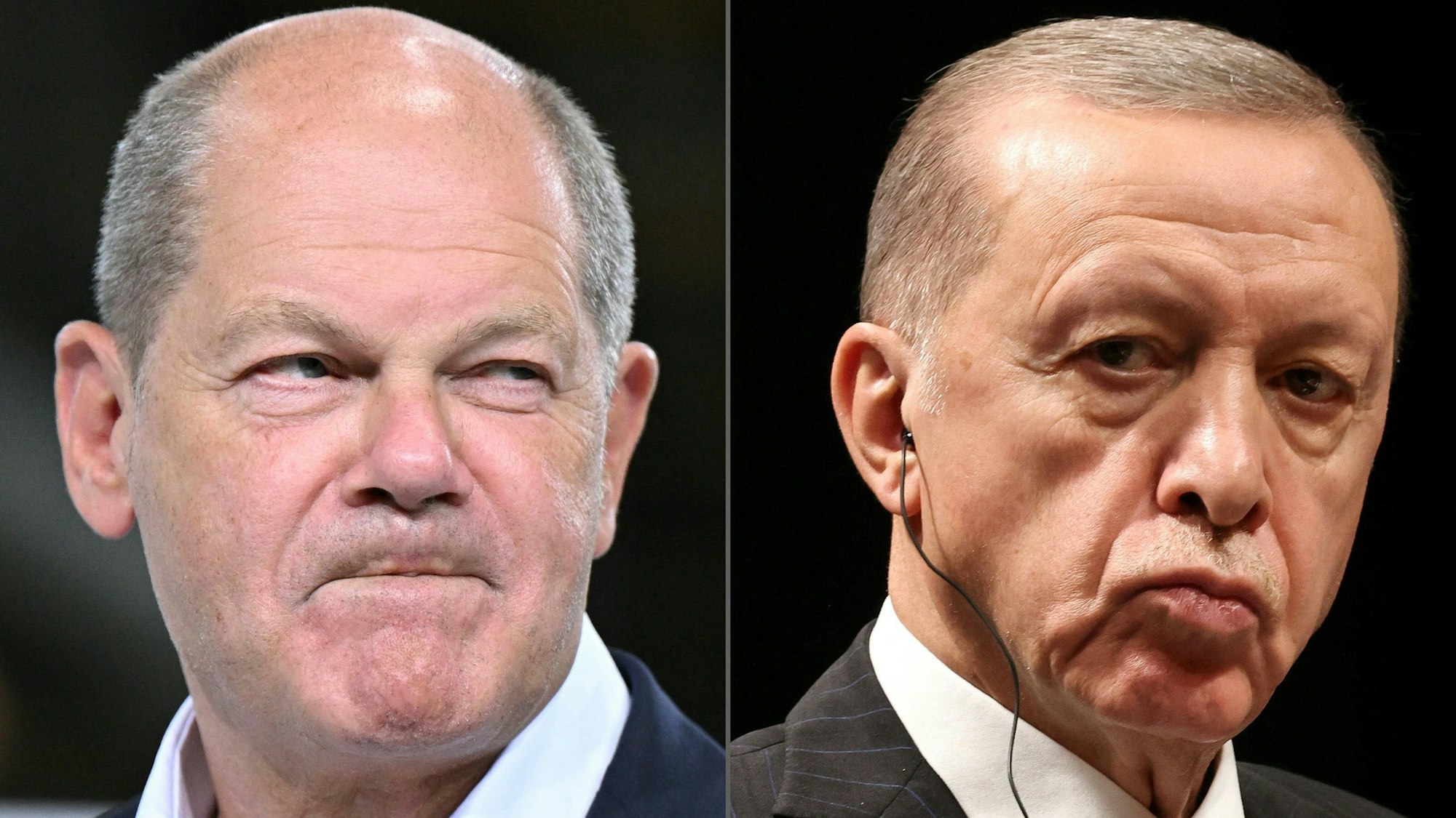 Bundeskanzler Olaf Scholz trifft den türkischen Staatspräsidenten Recep Tayyip Erdogan am 17. November 2023