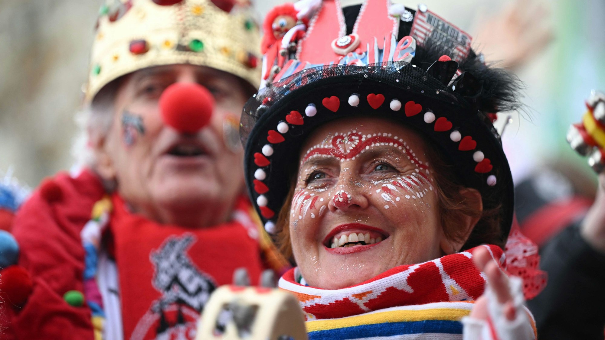 Jecke beim Kölner Rosenmontagszug