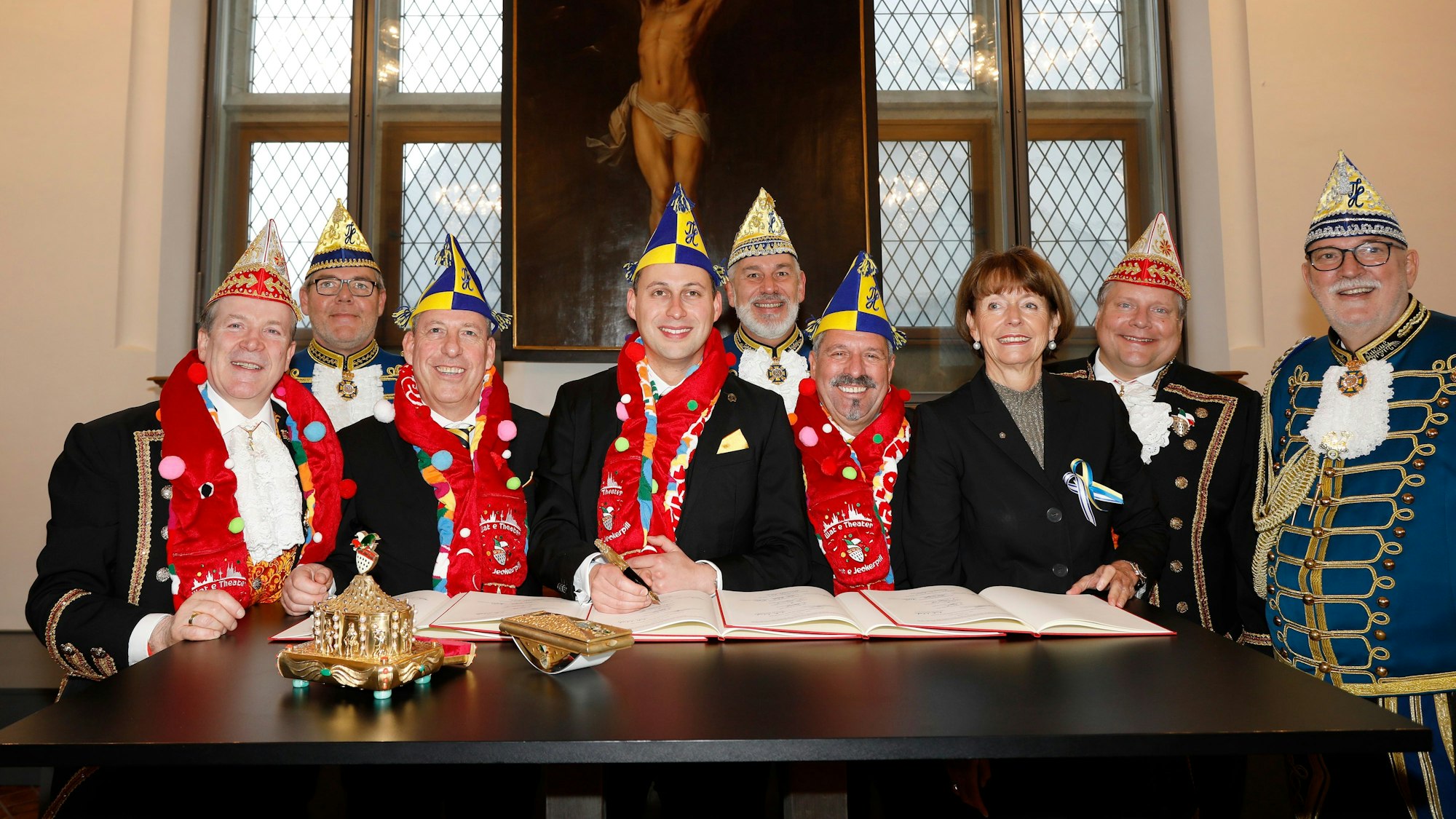 Das Kölner Dreigestirn im Historischen Rathaus.