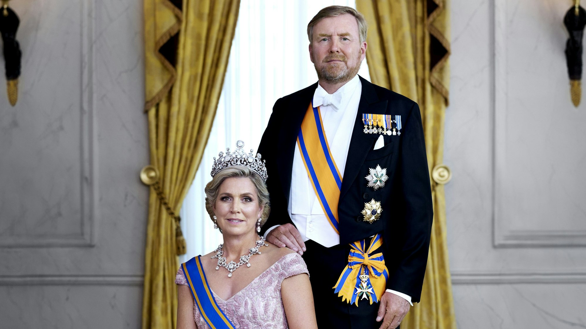 Königin Máxima und König Willem-Alexander im Paleis Noordeinde.