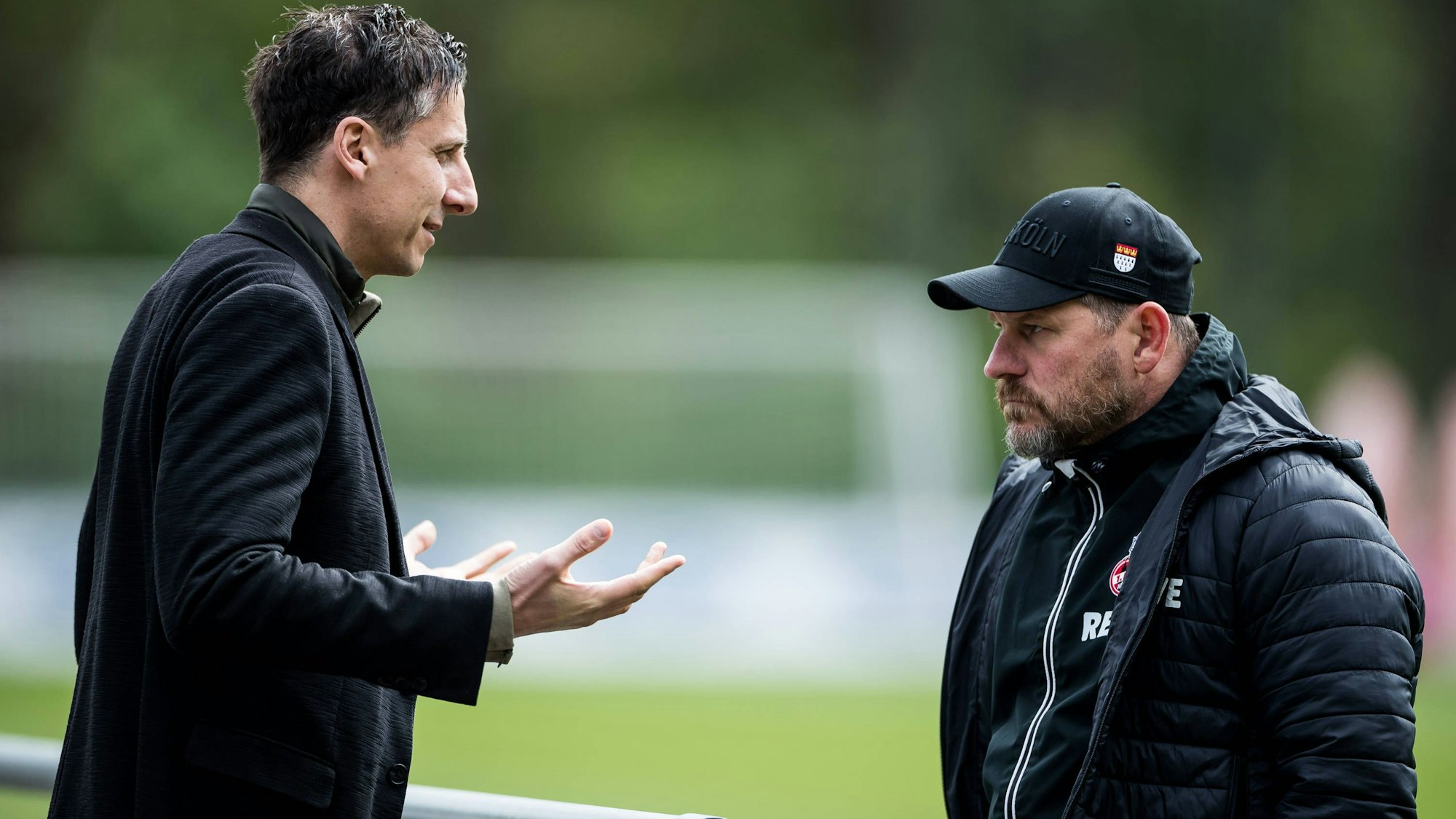 Training 1. FC Koeln Dr. Christian Keller Geschaeftsfuehrer 1. FC Koeln, Steffen Baumgart Trainer 1. FC Koeln Training 1. FC Koeln Geissbockheim, 26.04.2023 *** Training 1 FC Koeln Dr Christian Keller Managing Director 1 FC Koeln , Steffen Baumgart Coach 1 FC Koeln Training 1 FC Koeln Geissbockheim, 26 04 2023 Copyright: xBEAUTIFULxSPORTS/Wunderlx