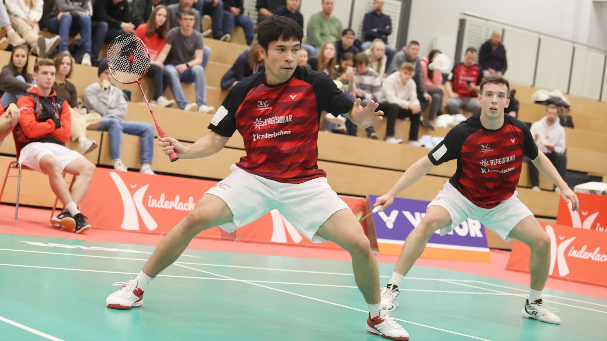 Das Wipperfelder Badminton-Doppel Jones Ralfy Jansen und Matthew Grimley..