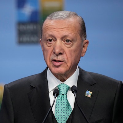 Es ist der türkische Präsident Recep Tayyip Erdogan zu sehen.