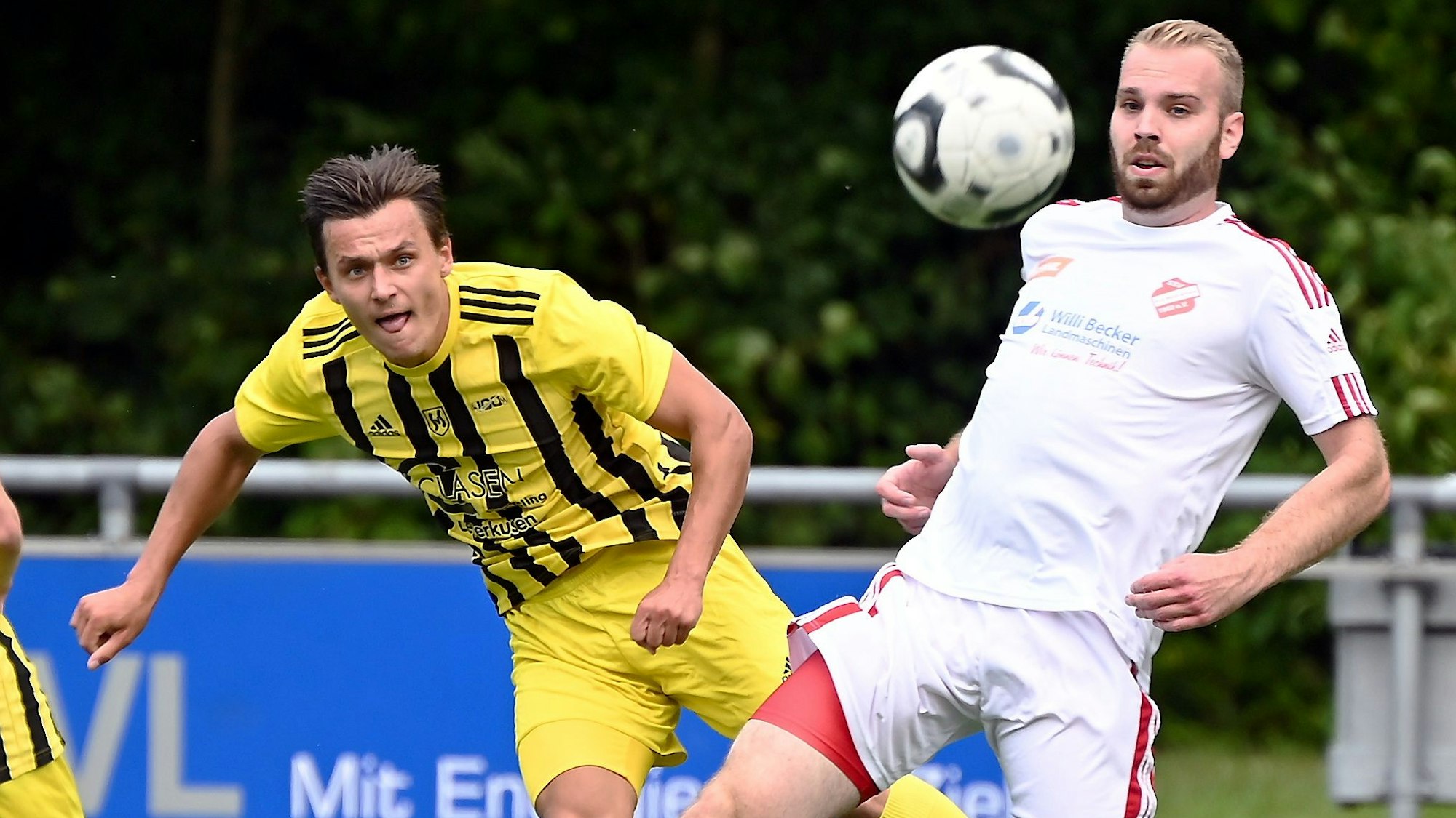 30.07.2023, Fussballk-SV Schlebusch-RW Ahrem
links: Justin Prensena (Schlebusch)
Foto: Uli Herhaus