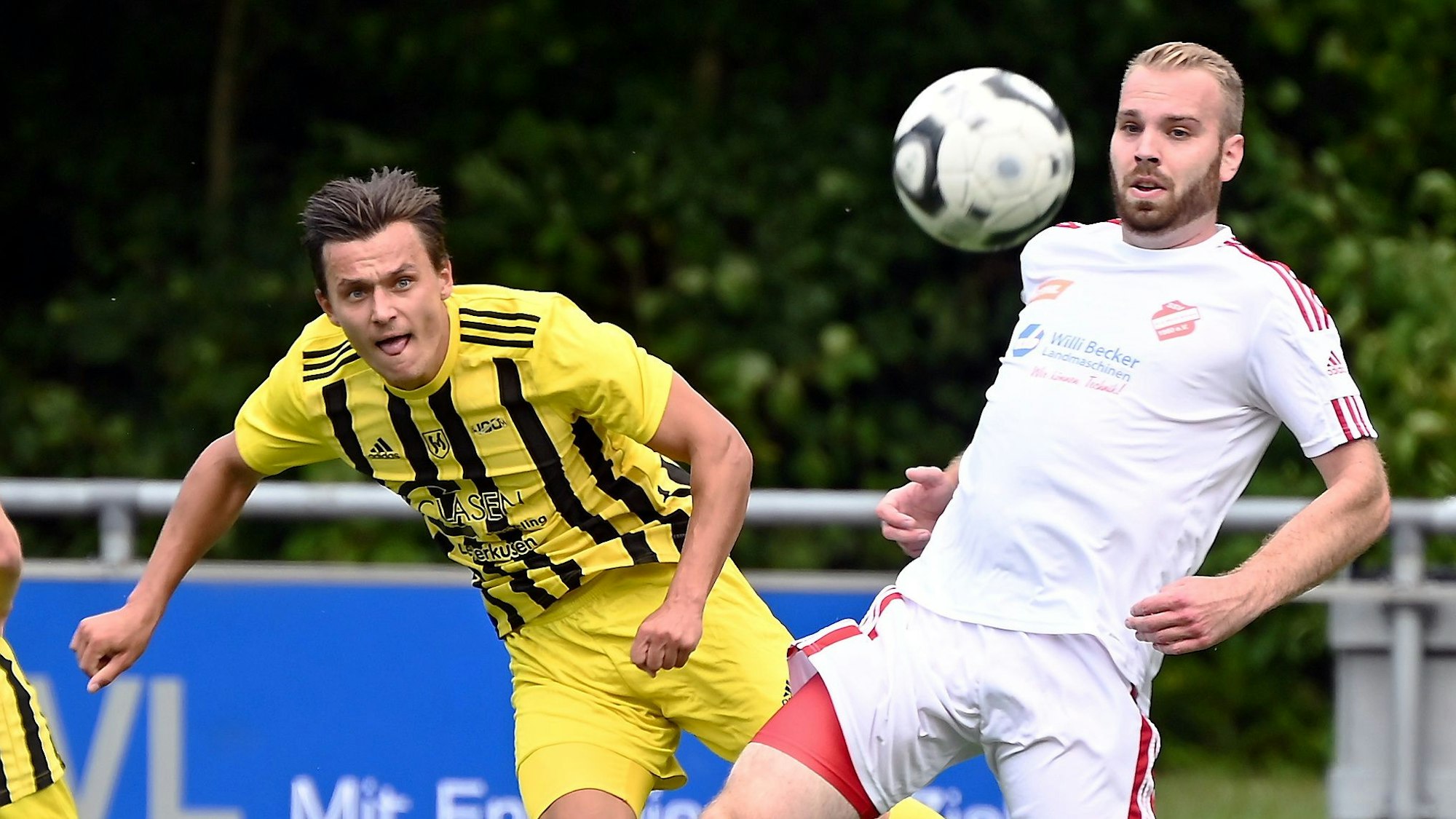 30.07.2023, Fussballk-SV Schlebusch-RW Ahrem
links: Justin Prensena (Schlebusch)
Foto: Uli Herhaus