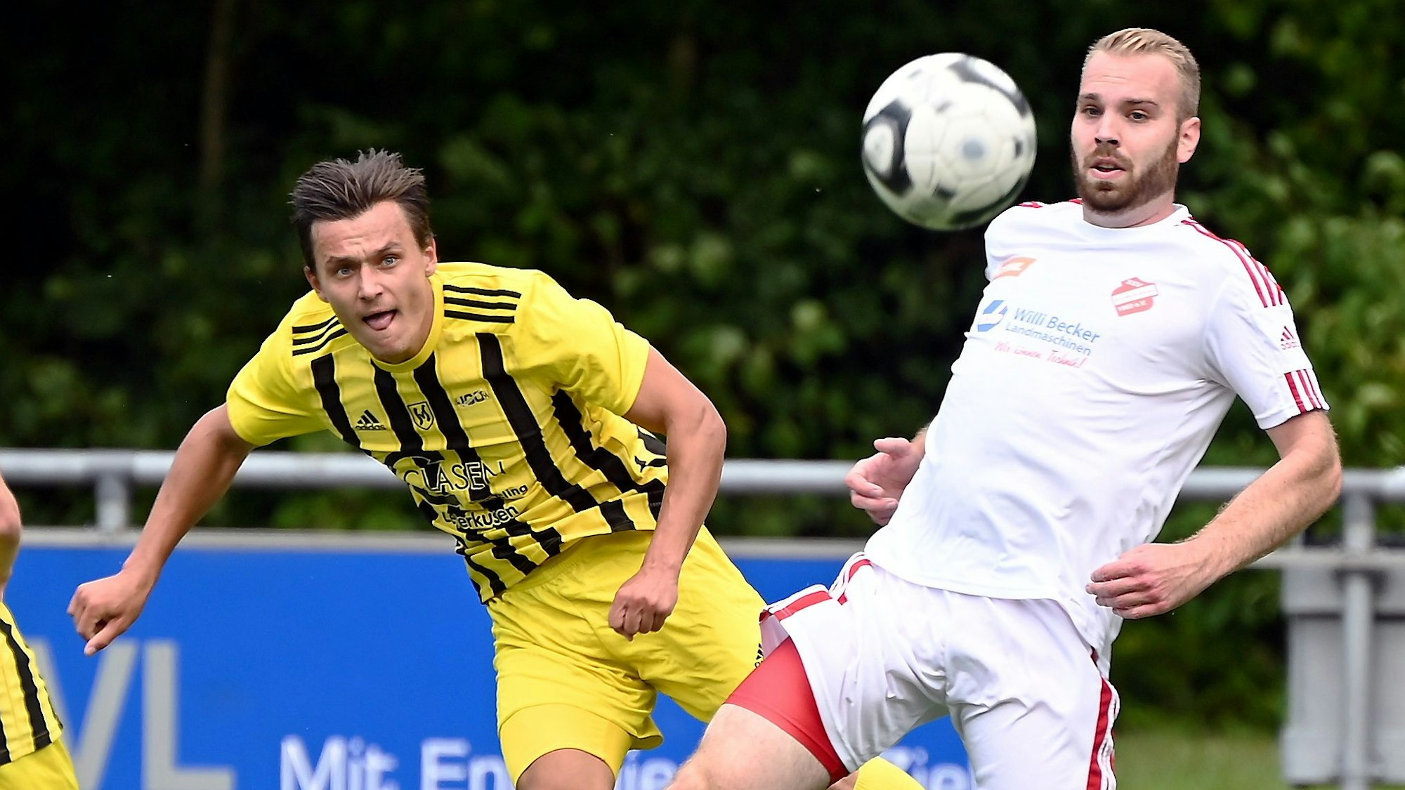 30.07.2023, Fussballk-SV Schlebusch-RW Ahrem
links: Justin Prensena (Schlebusch)
Foto: Uli Herhaus