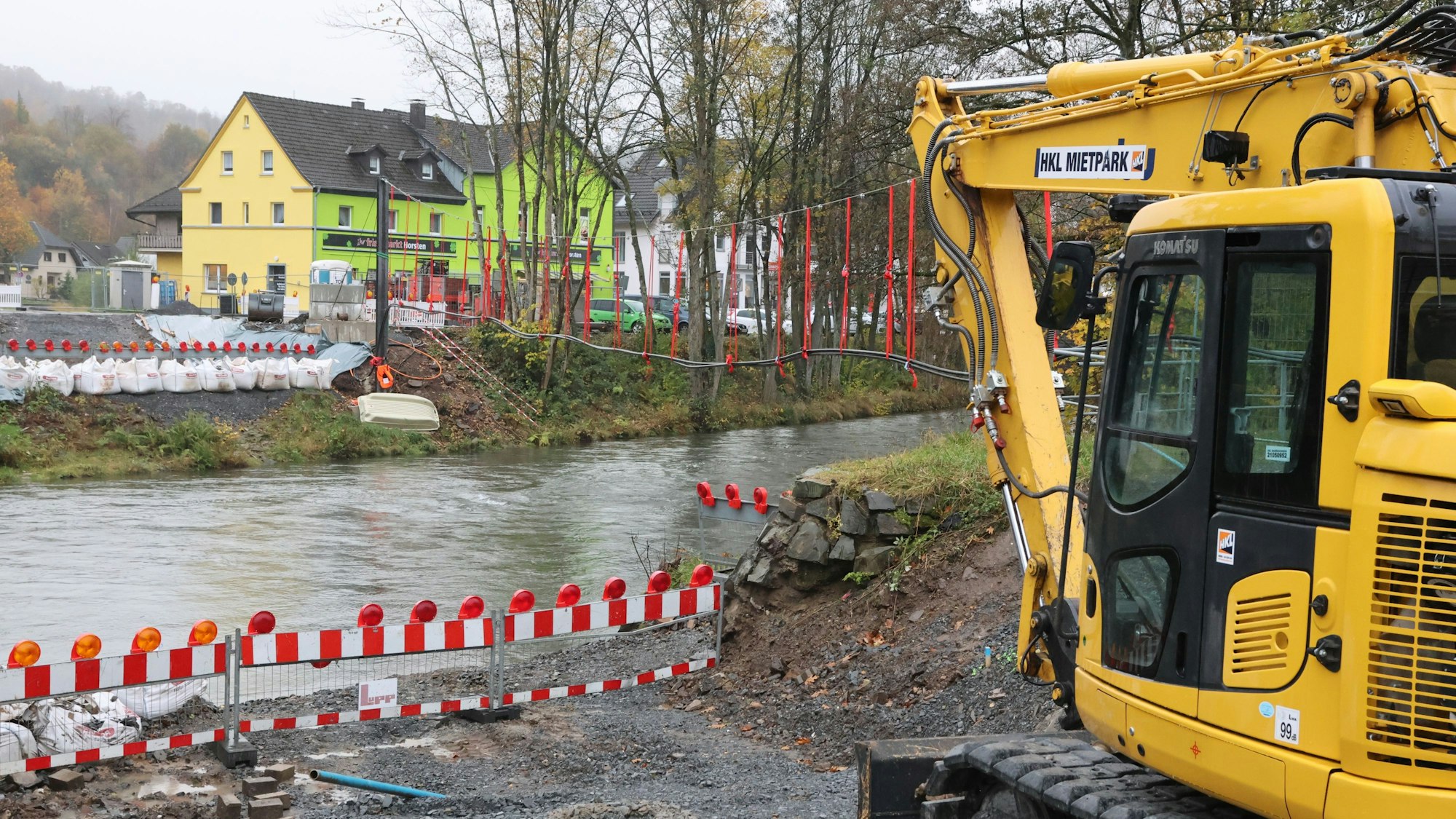 Baustelle der Eisenbahnbrücke in Engelskirchen-Loope.