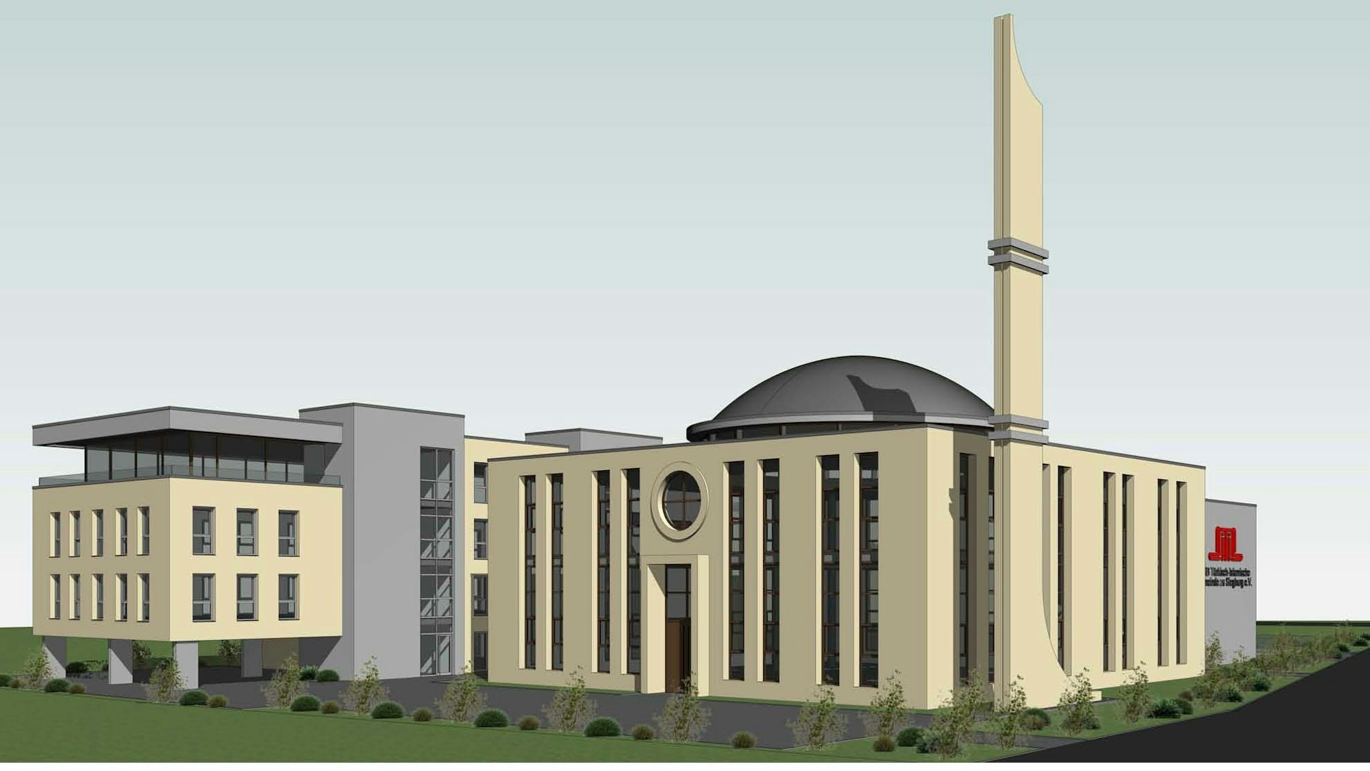 Entwurf für eine neue Moschee an der Händelstraße in Siegburg-Deichhaus