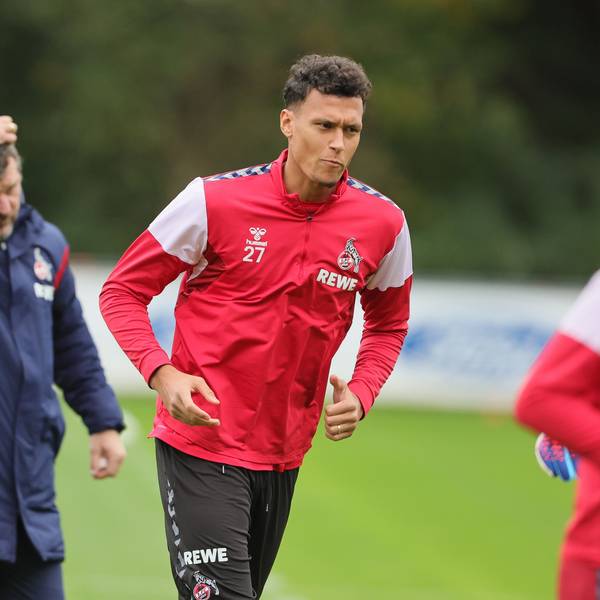 1. FC Köln, Training, von links: Steffen Baumgart, Davie Selke (1. FC Köln). 30.10.2023, Bild: Herbert Bucco