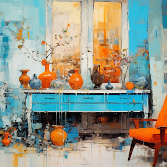 Illustration: Trödel in einem Raum