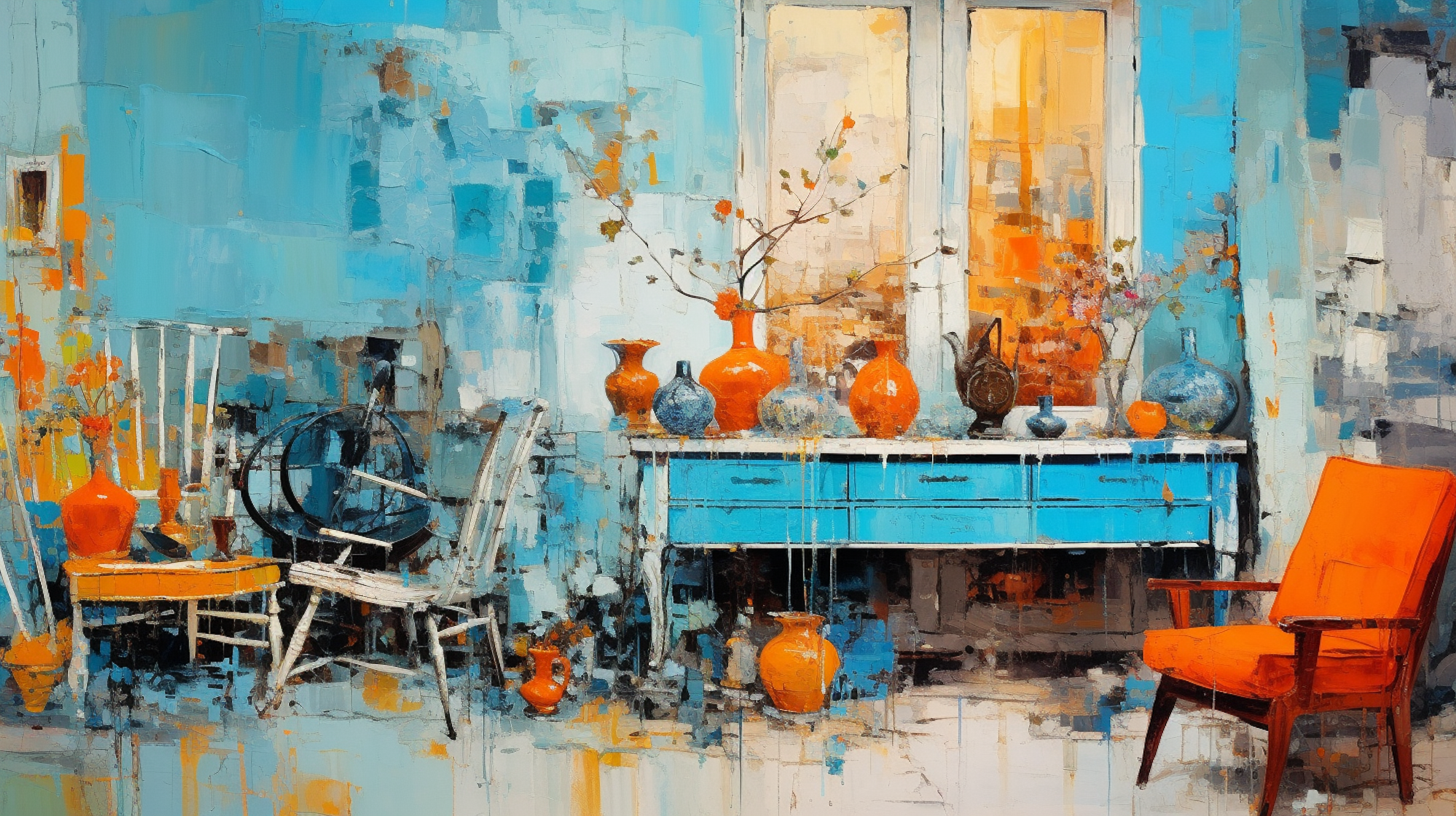 Illustration: Trödel in einem Raum