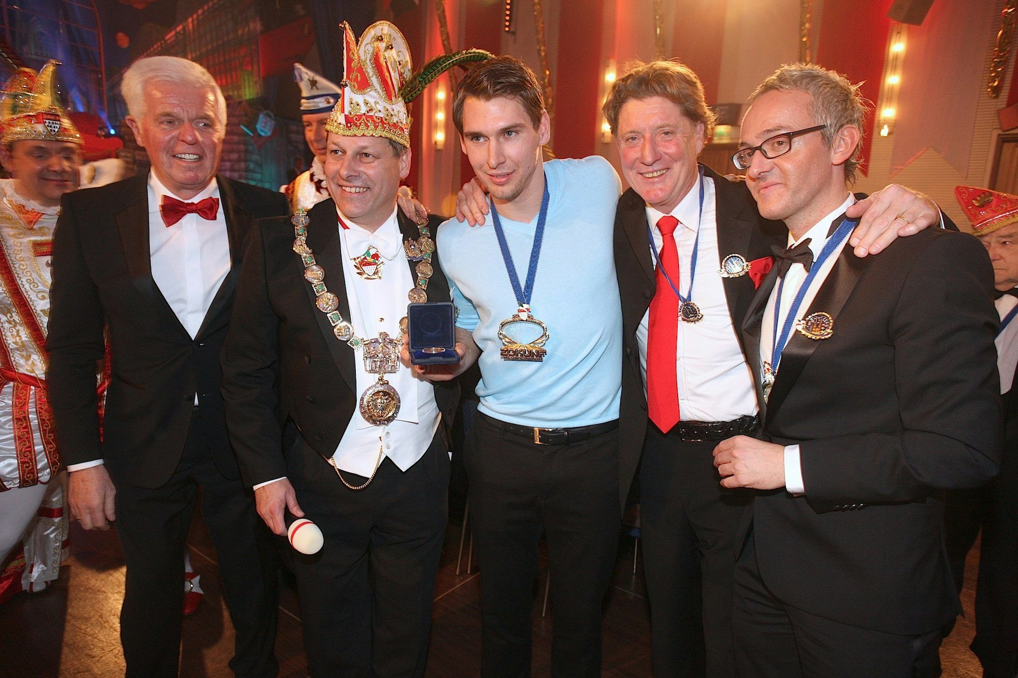 Werner Spinner, Markus Ritterbach, Patrick Helmes, Toni Schumacher und Alexander Wehrle
