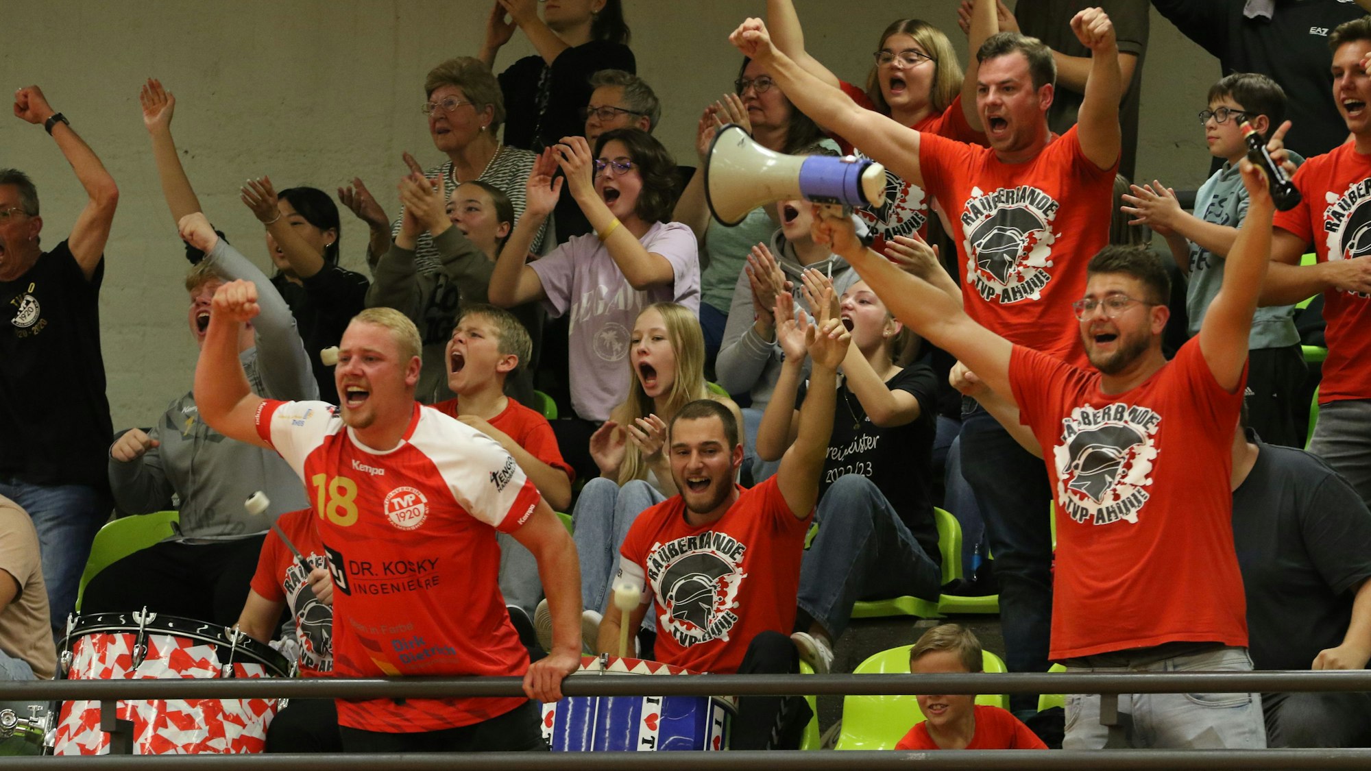 Das Bild zeigt jubelnde Fans des TV Palmersheim.