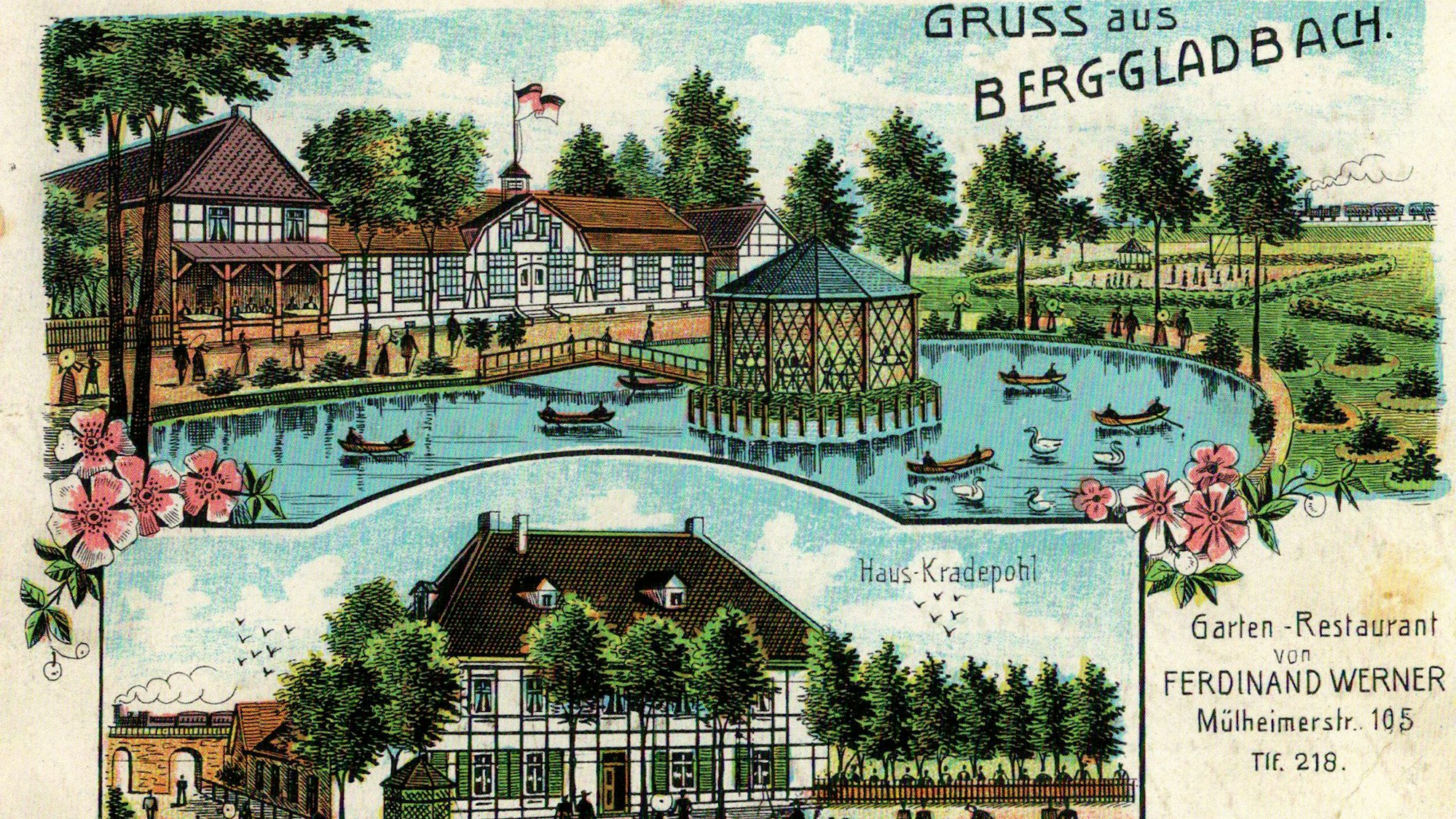 Ansichtskarte von Haus Kradepohl in Gronau (vor 1914). Das Haus wurde 2009 abgebrochen.