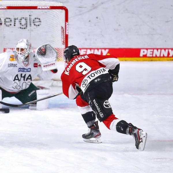 Maximilian Kammerer Kölner Haie verwandelt den Penalty zum 3:2 gegn die Augsburger Panther
