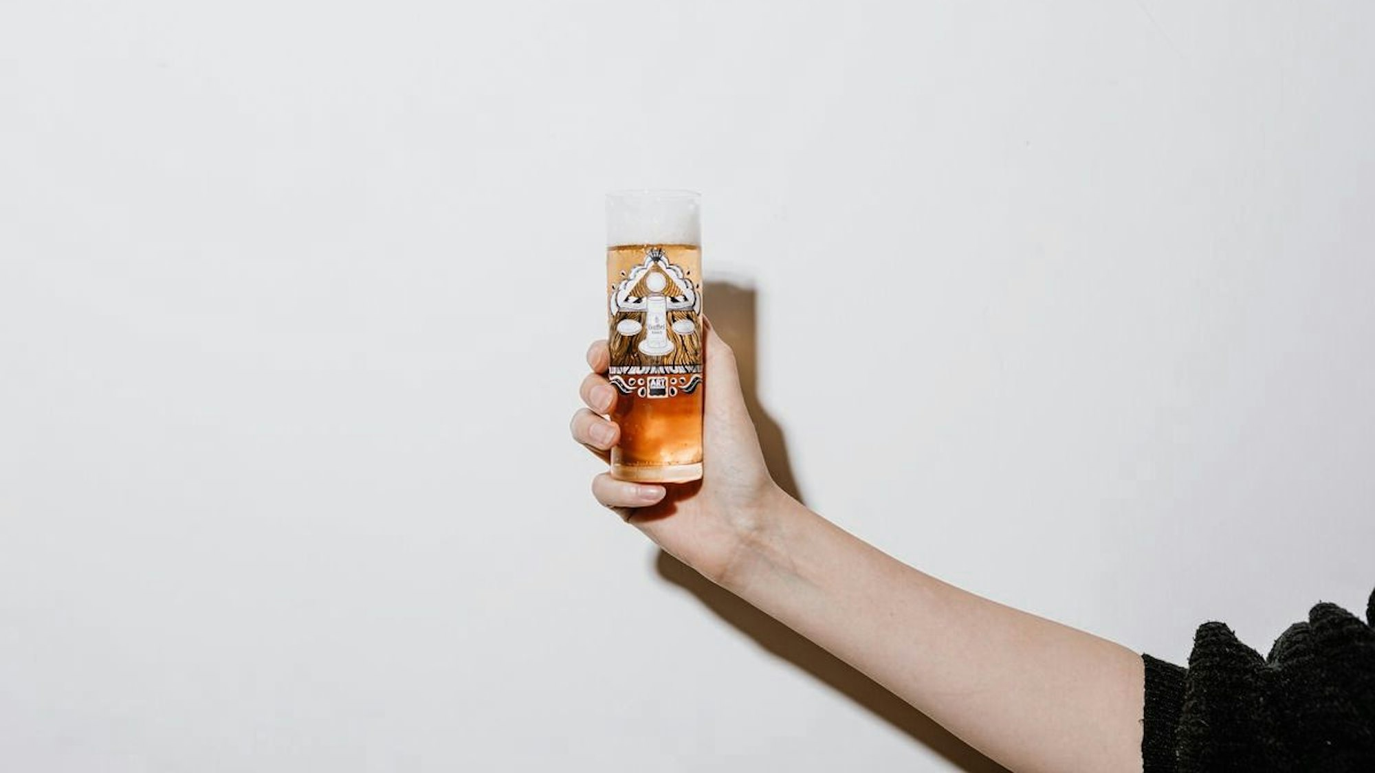 Gewinner-Kölschstange der Studentin Shuree Sarantuya mit schwarz-weißem Aufdruck.