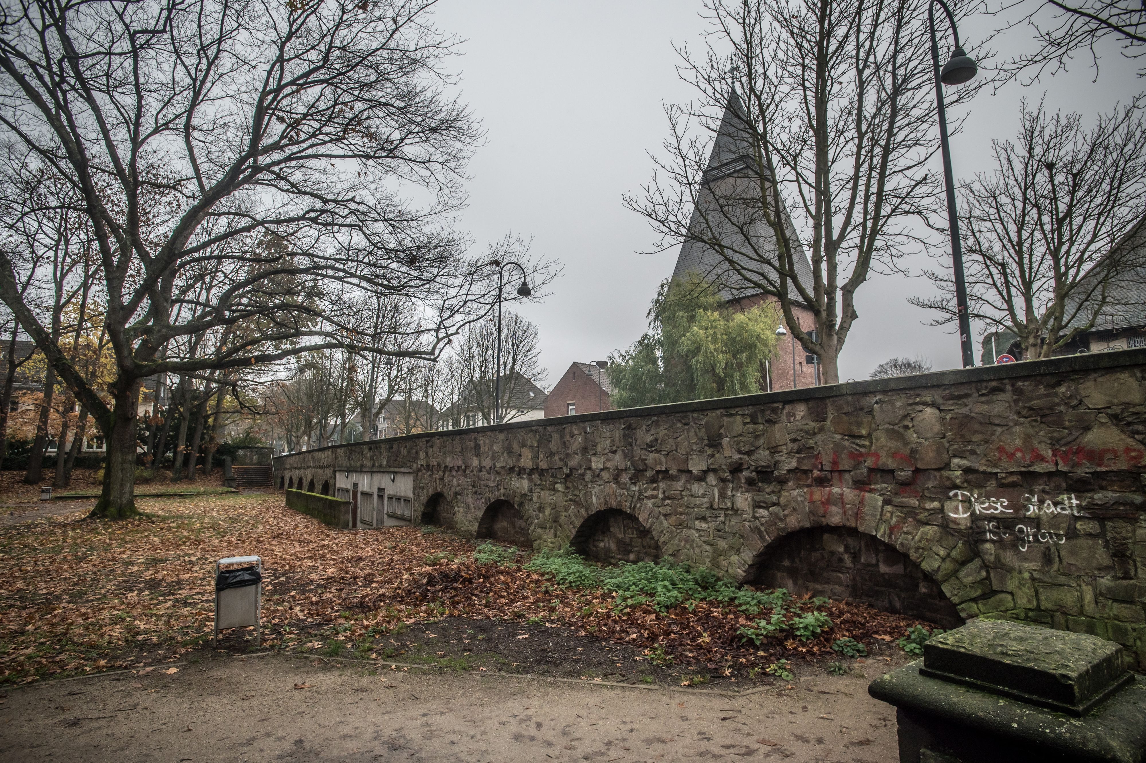 Der Hindenburgpark in der Kolonie III in Wiesdorf