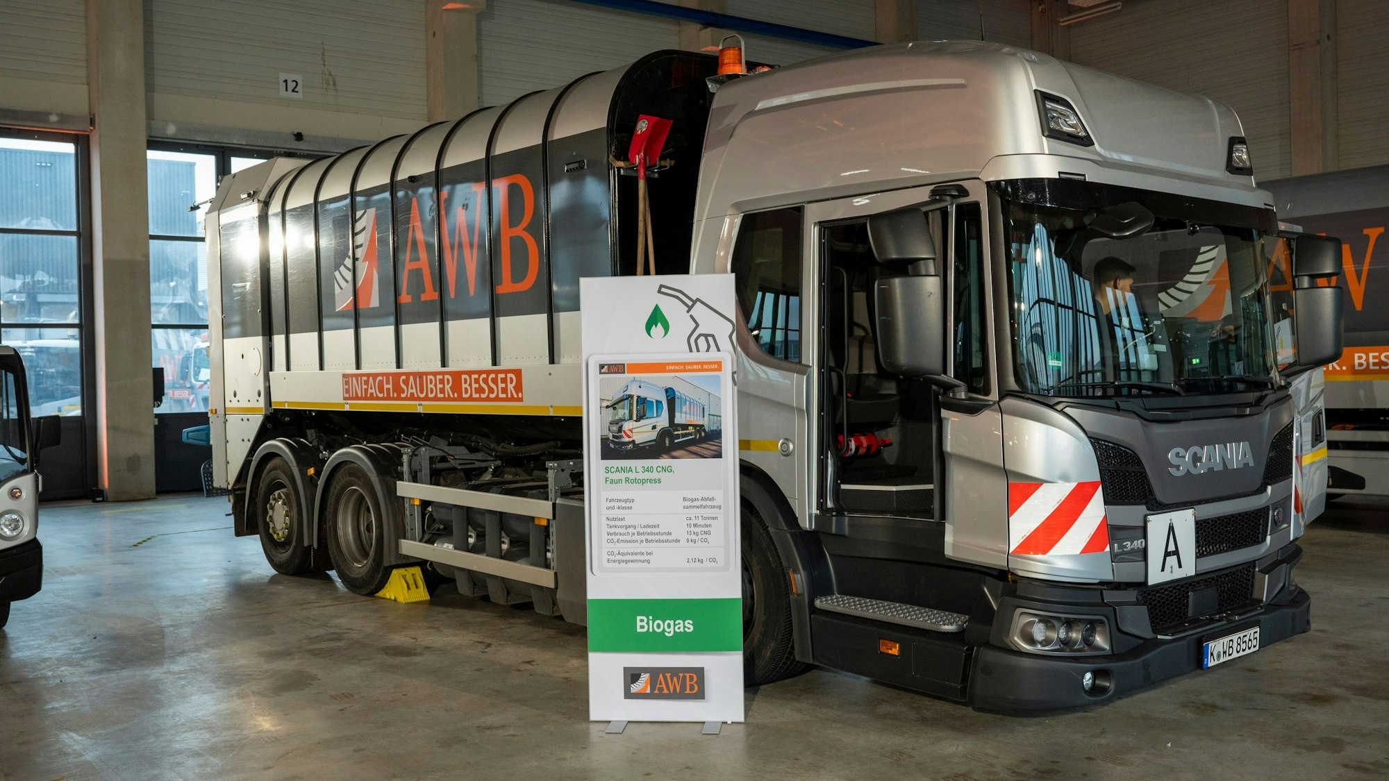 Die Fahrzeuge der AWB fahren mit umweltfreundlichen Antrieben. Die AWB streben die Klimaneutralität an.