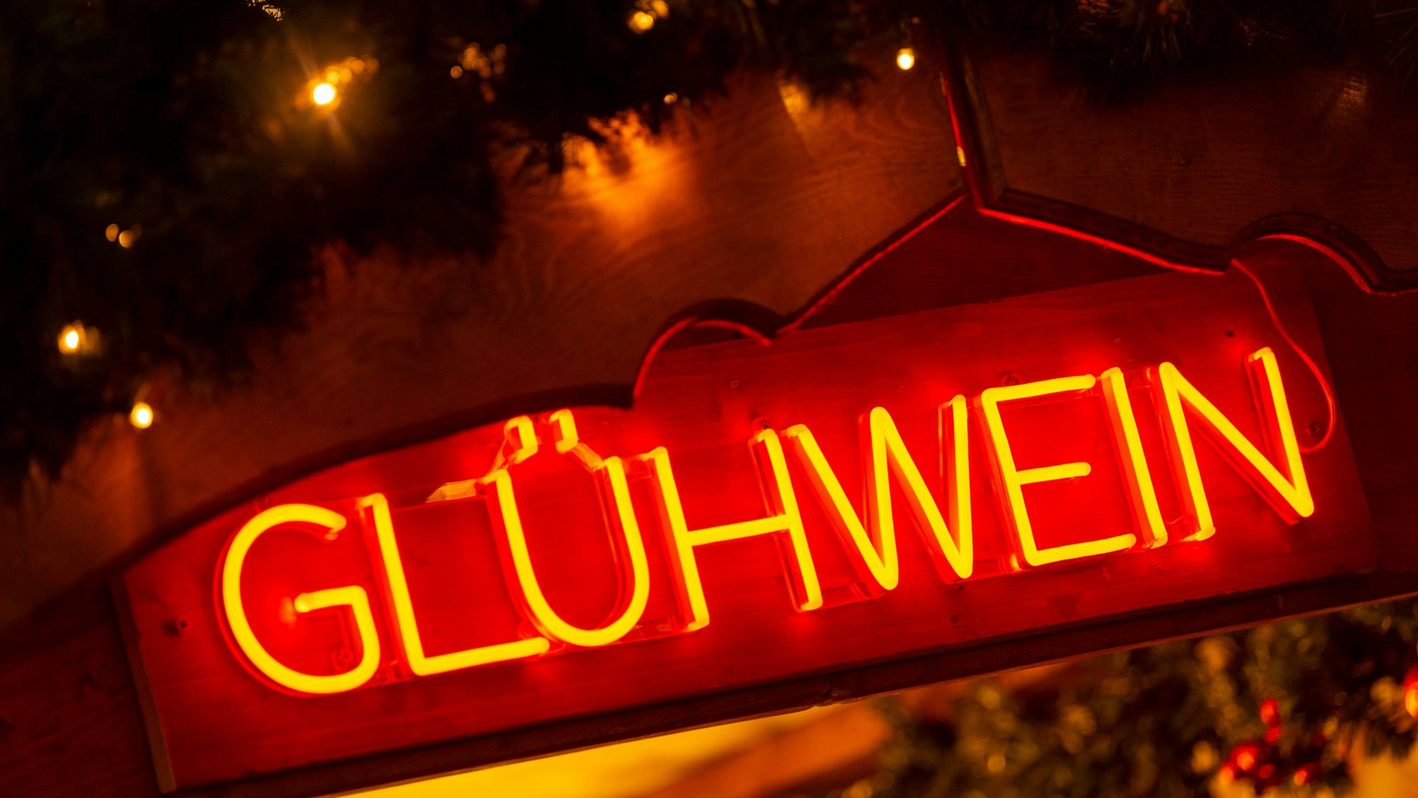 Ein Glühwein-Schild.