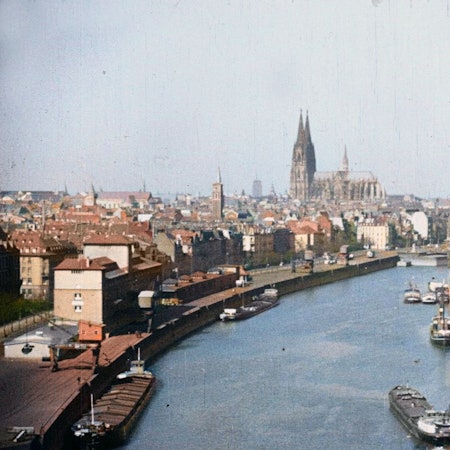 Der Kölner Hafen in den 1920er Jahren.