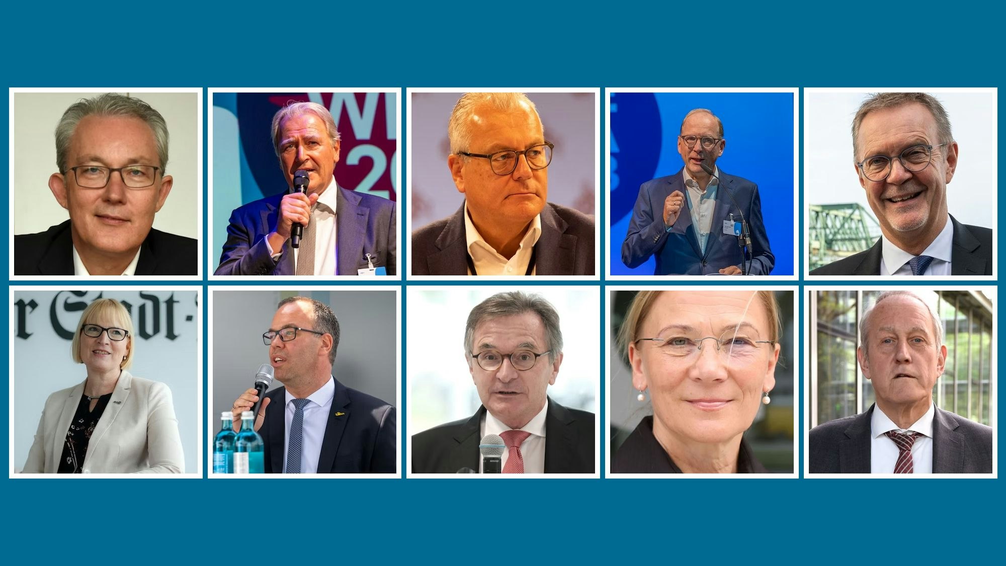 Die Topverdiener der städtischen Unternehmen: Ulrich Voigt, Gerald Böse, Dieter Steinkamp, Timo von Lepel, Uwe Wedig, Stefanie Haaks, Torsten Schrank, Peter Mooren, Kathrin Möller, Louwrens Langevoort