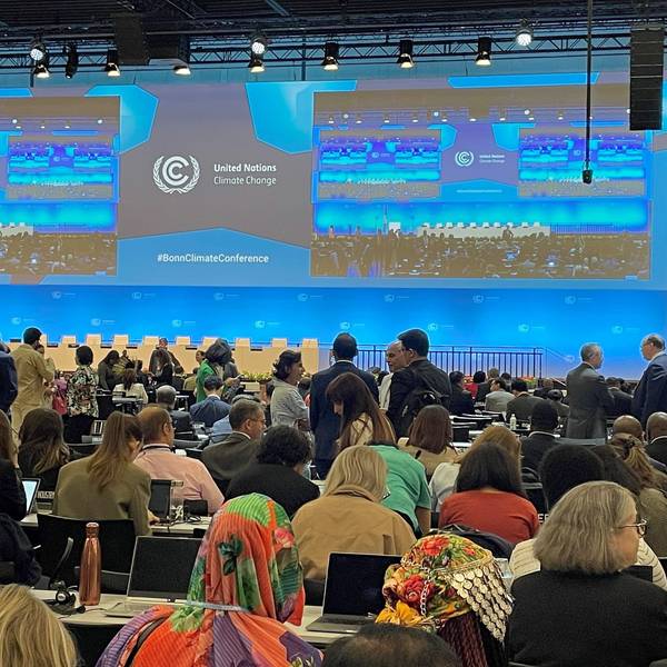 05.06.2023, Bonn: In Bonn haben sich am Montag Delegierte aus aller Welt zu zehntägigen Vorverhandlungen für die diesjährige Weltklimakonferenz in Dubai versammelt.