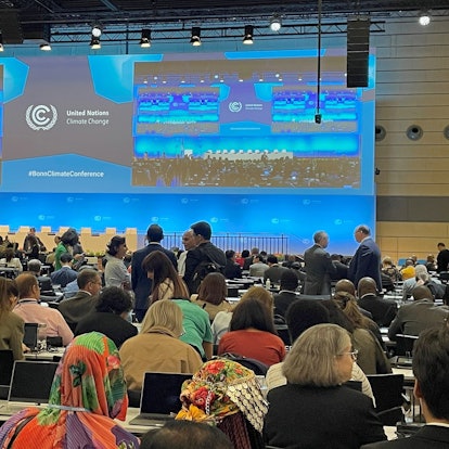 05.06.2023, Bonn: In Bonn haben sich am Montag Delegierte aus aller Welt zu zehntägigen Vorverhandlungen für die diesjährige Weltklimakonferenz in Dubai versammelt.