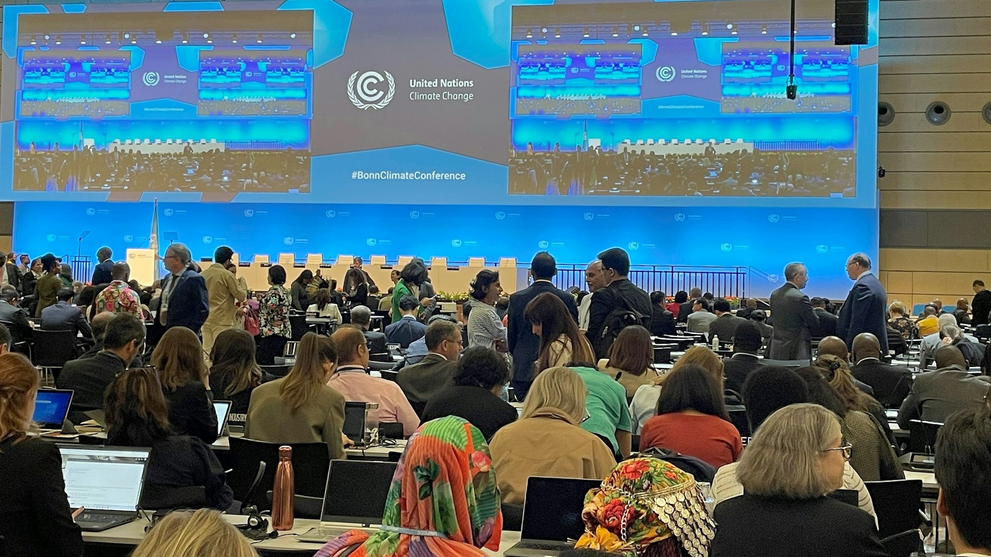 05.06.2023, Bonn: In Bonn haben sich am Montag Delegierte aus aller Welt zu zehntägigen Vorverhandlungen für die diesjährige Weltklimakonferenz in Dubai versammelt.