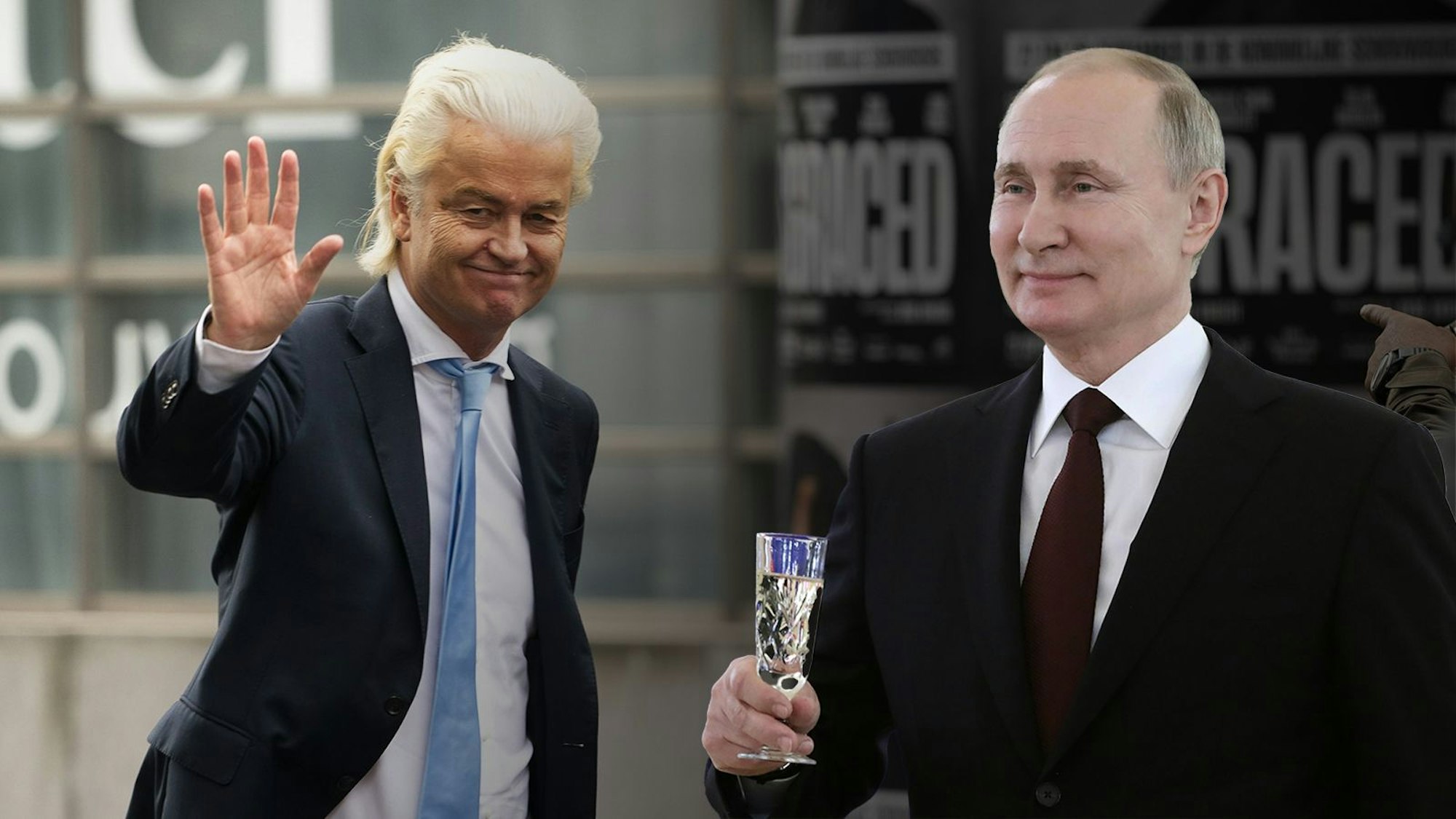 Geert Wilders und Wladimir Putin in einer Fotomontage.