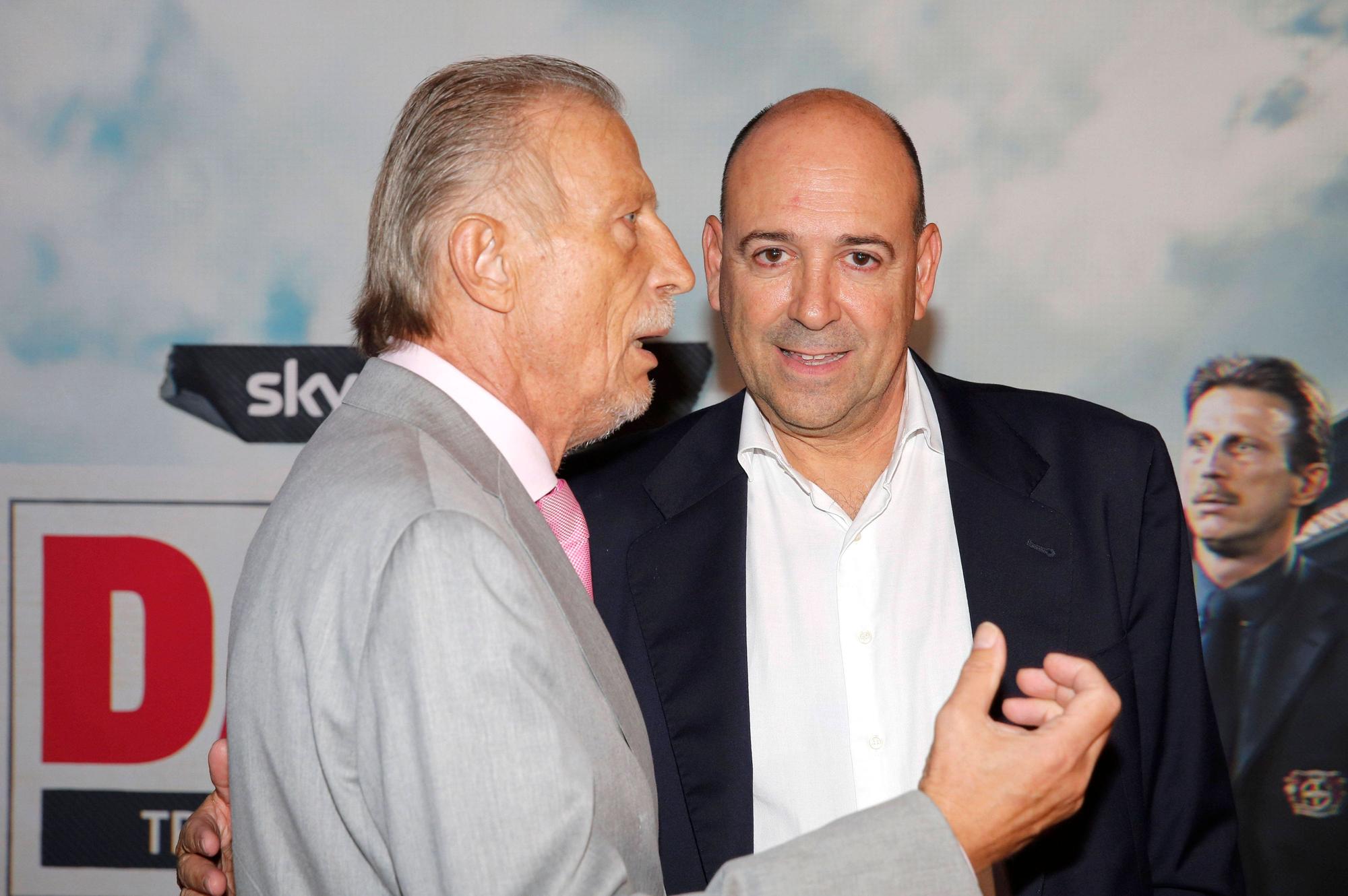 Christoph Daum und Fernando Carro bei der Premiere des Sky-Dokumentarfilms Daum - Triumphe & Skandale im Residenz Köln.