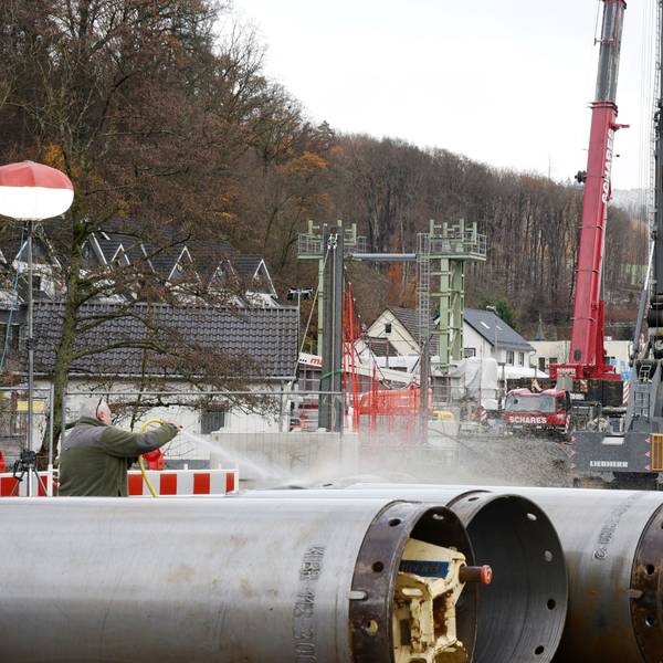 Die Brückenbaustelle in Engelskirchen-Loope.