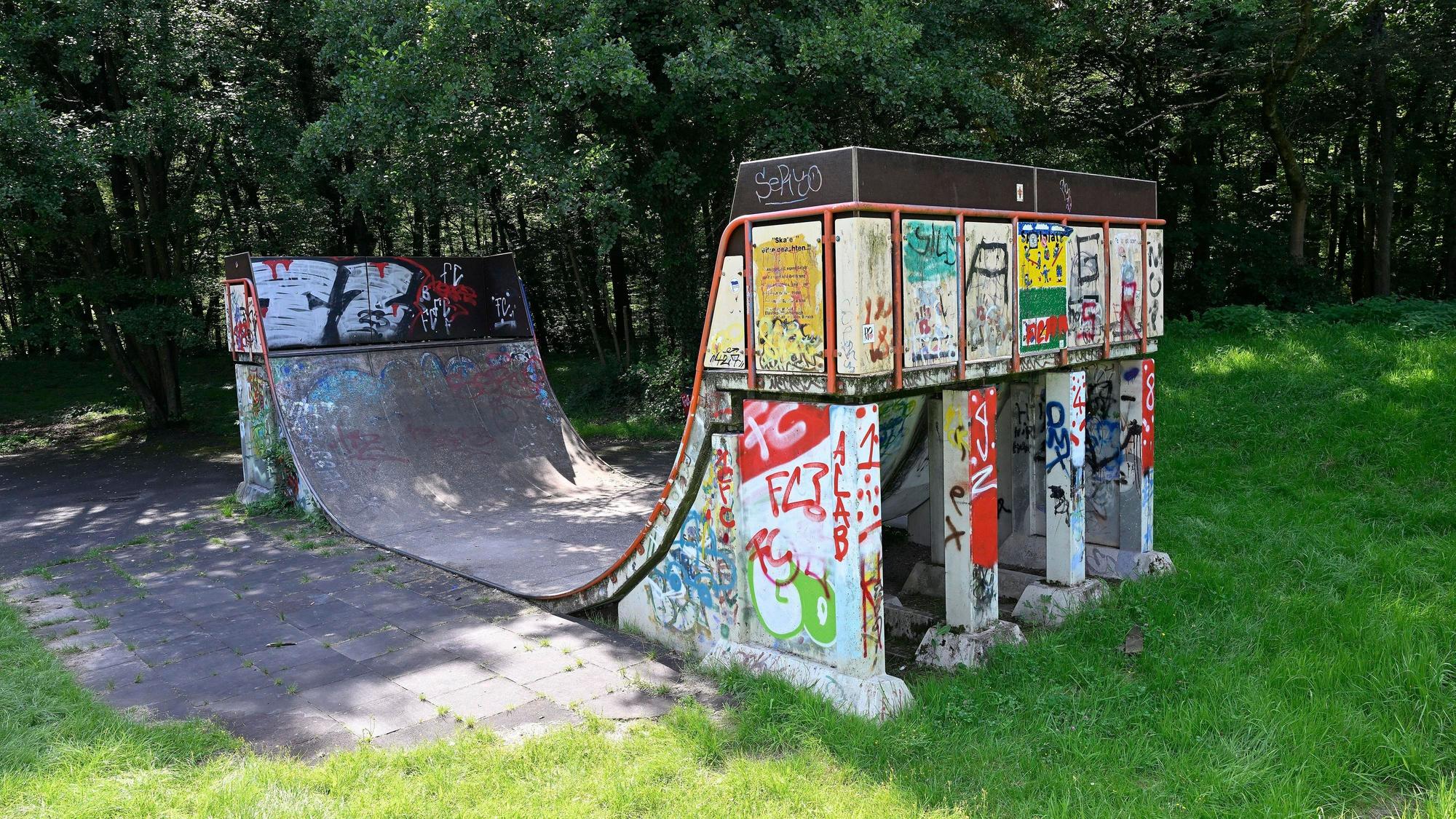 Das Foto zeigt den Skaterpark an der Saaler Mühle in Bensberg