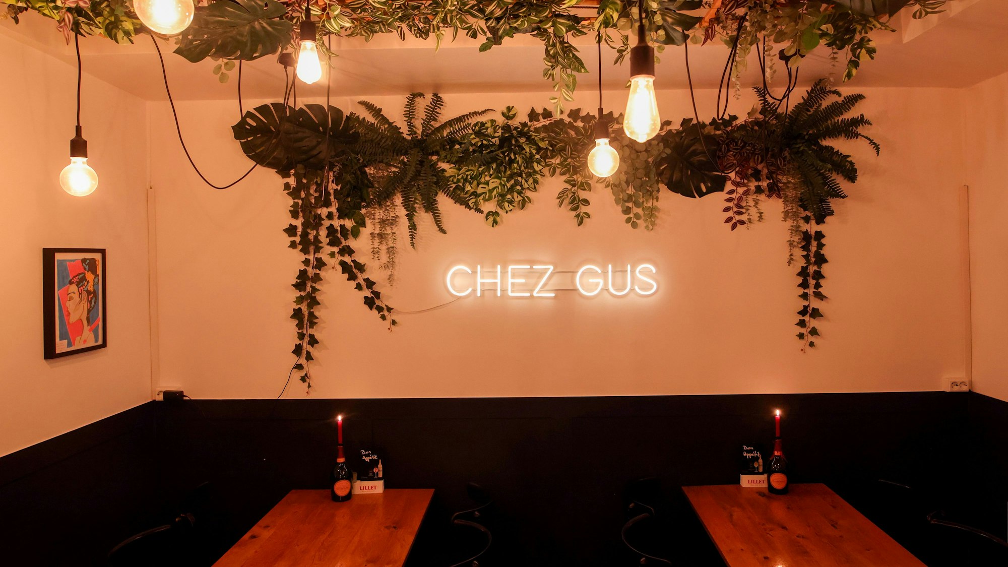 Das Restaurant Chez Gus in der Südstadt in Köln.
