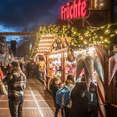 Der Weihnachtsmarkt in Leverkusen Wiesdorf. Foto: Ralf Krieger