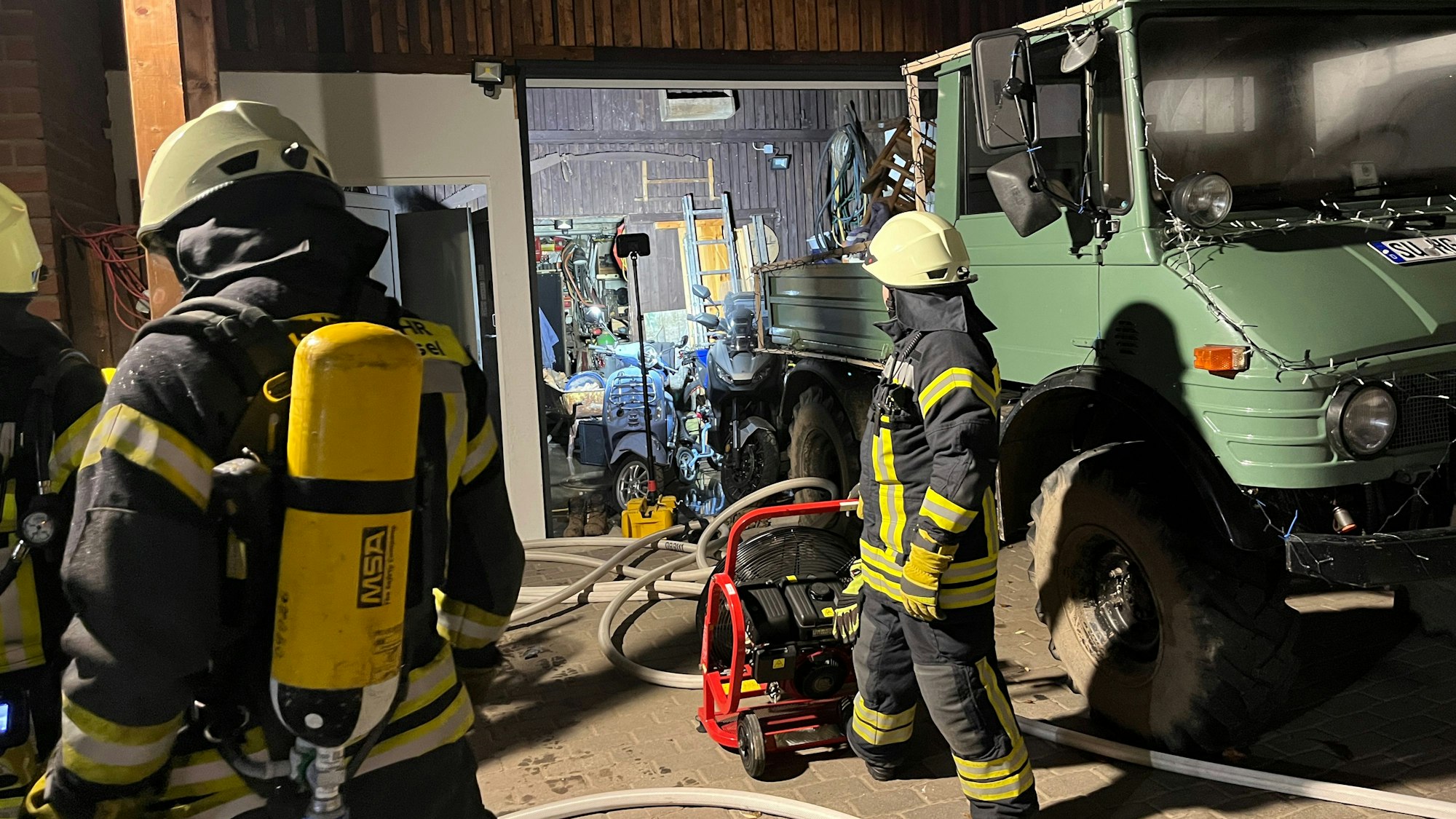 Im Anbau eines Einfamilienhauses an der Straße Auf dem Wingert brannte ees in der Pelletheizung.
