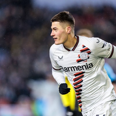 Patrik Schick jubelt nach seinem Tor zum 2:0 bei BK Häcken in Göteborg.