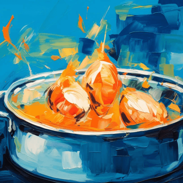 Illustration: Huhn kocht in einem Topf
