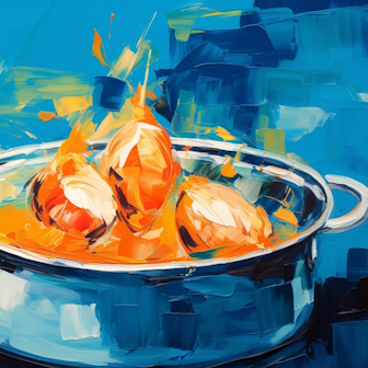 Illustration: Huhn kocht in einem Topf