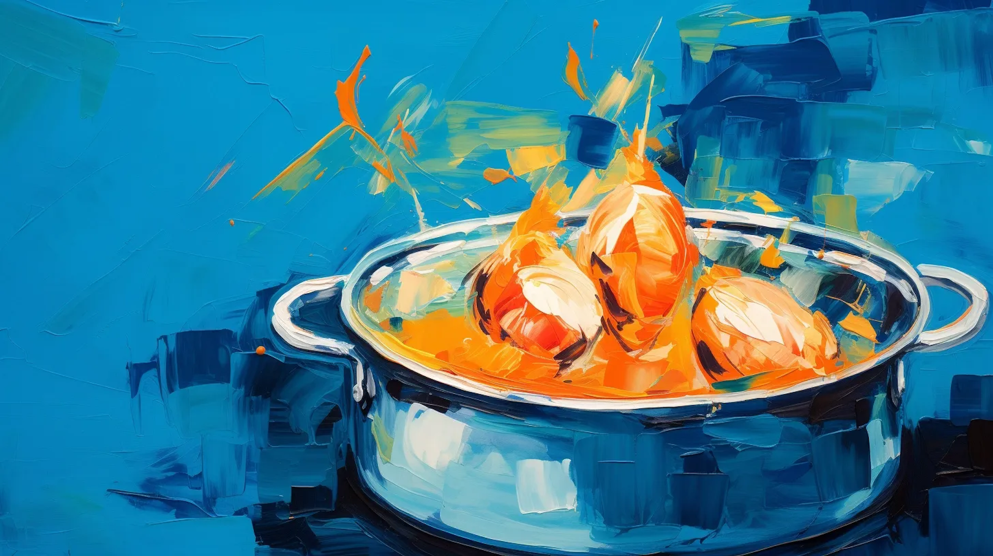 Illustration: Huhn kocht in einem Topf