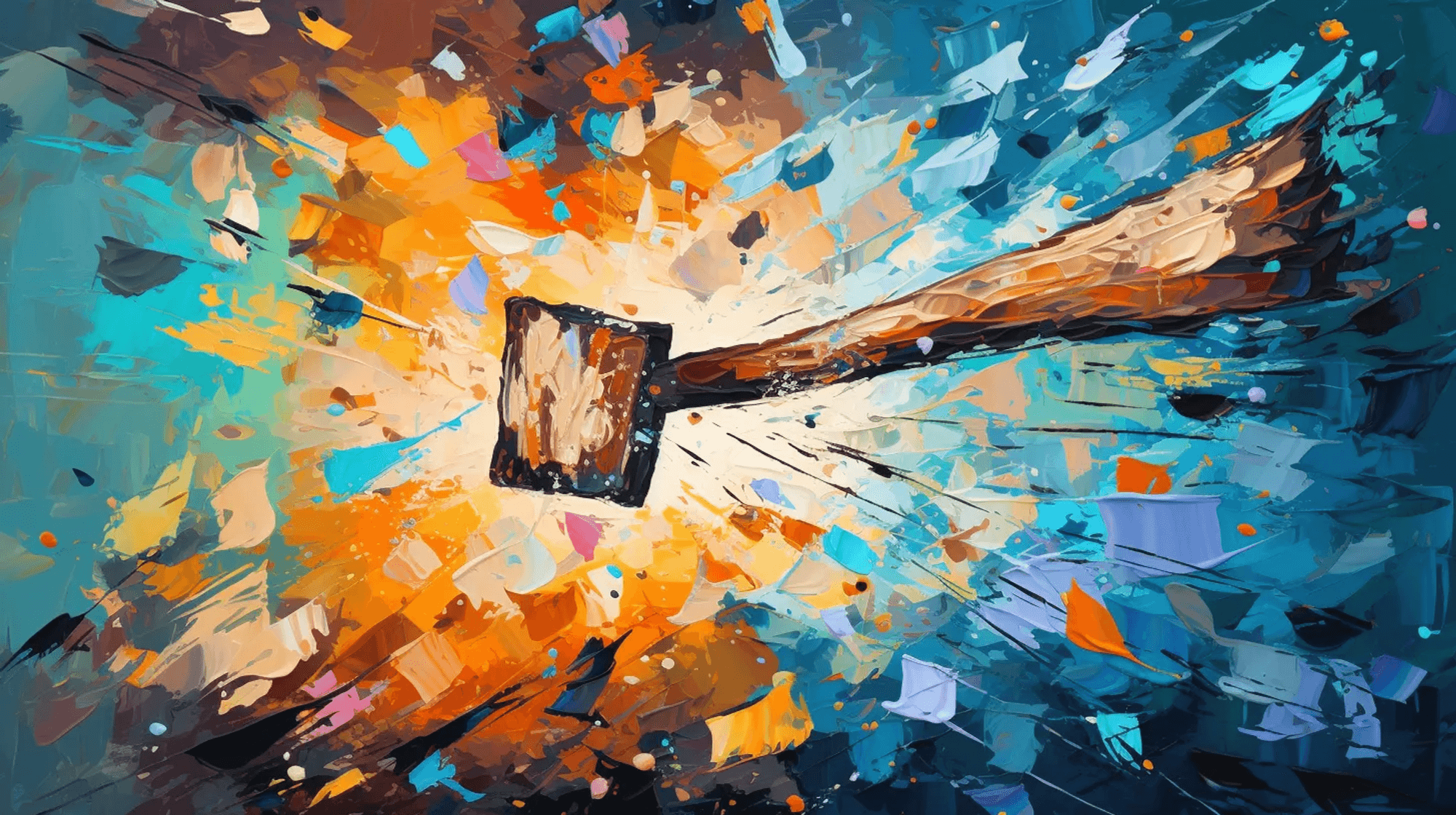 Illustration: Ein Hammer und Scherben