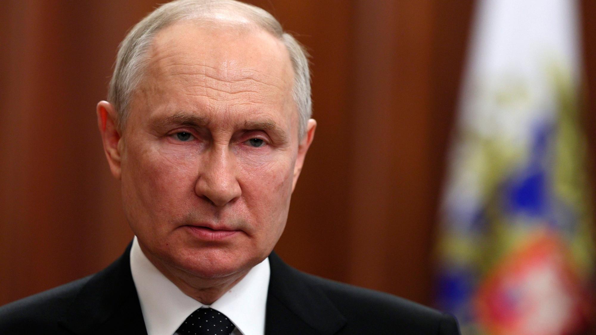 Wladimir Putin, Präsident von Russland, während einer Ansprache an die Nation. (Archivbild)