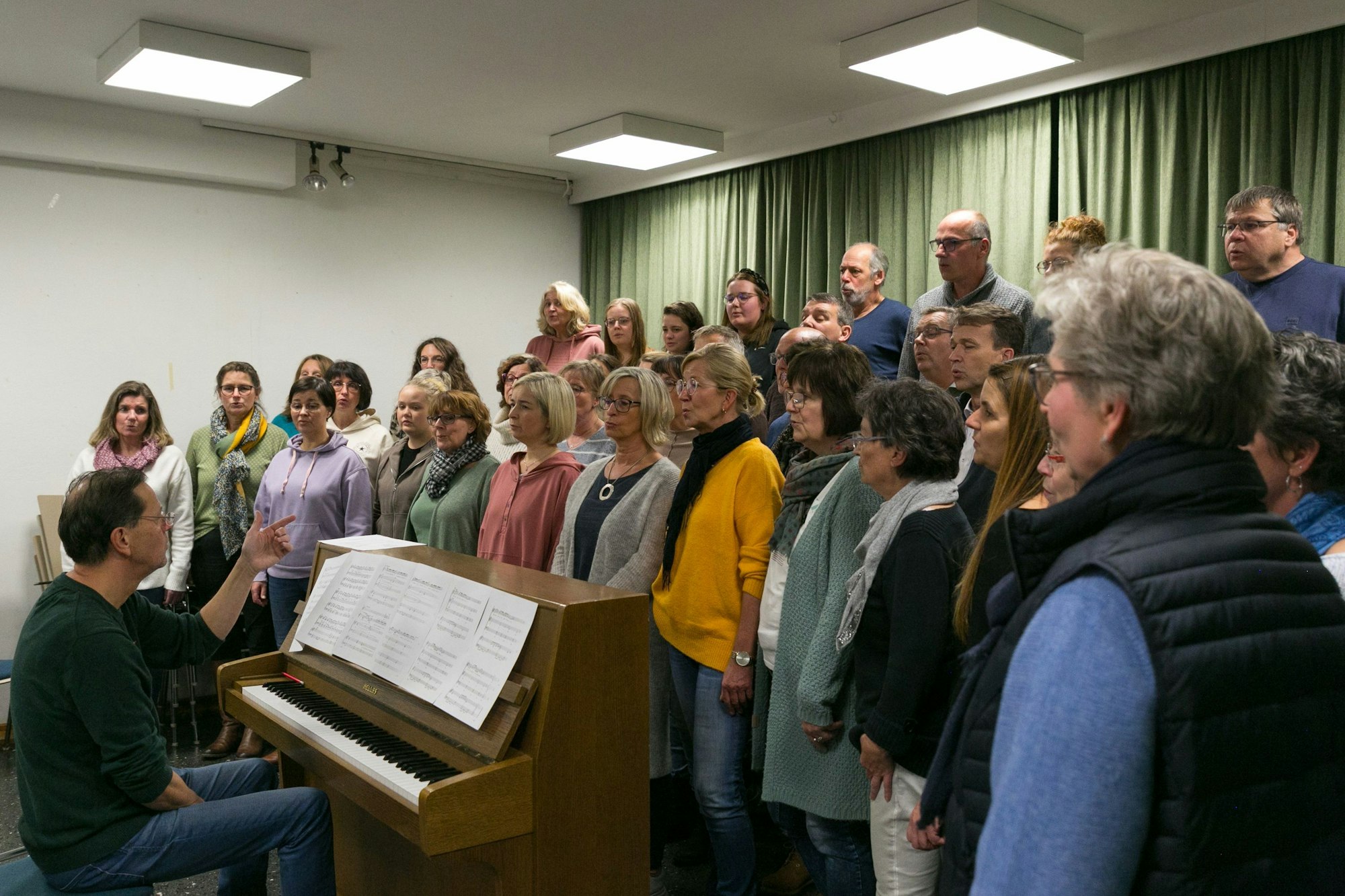Das Foto zeigt eine Chorprobe