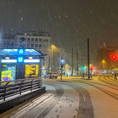 Schnee am Neumarkt. (Archivbild)