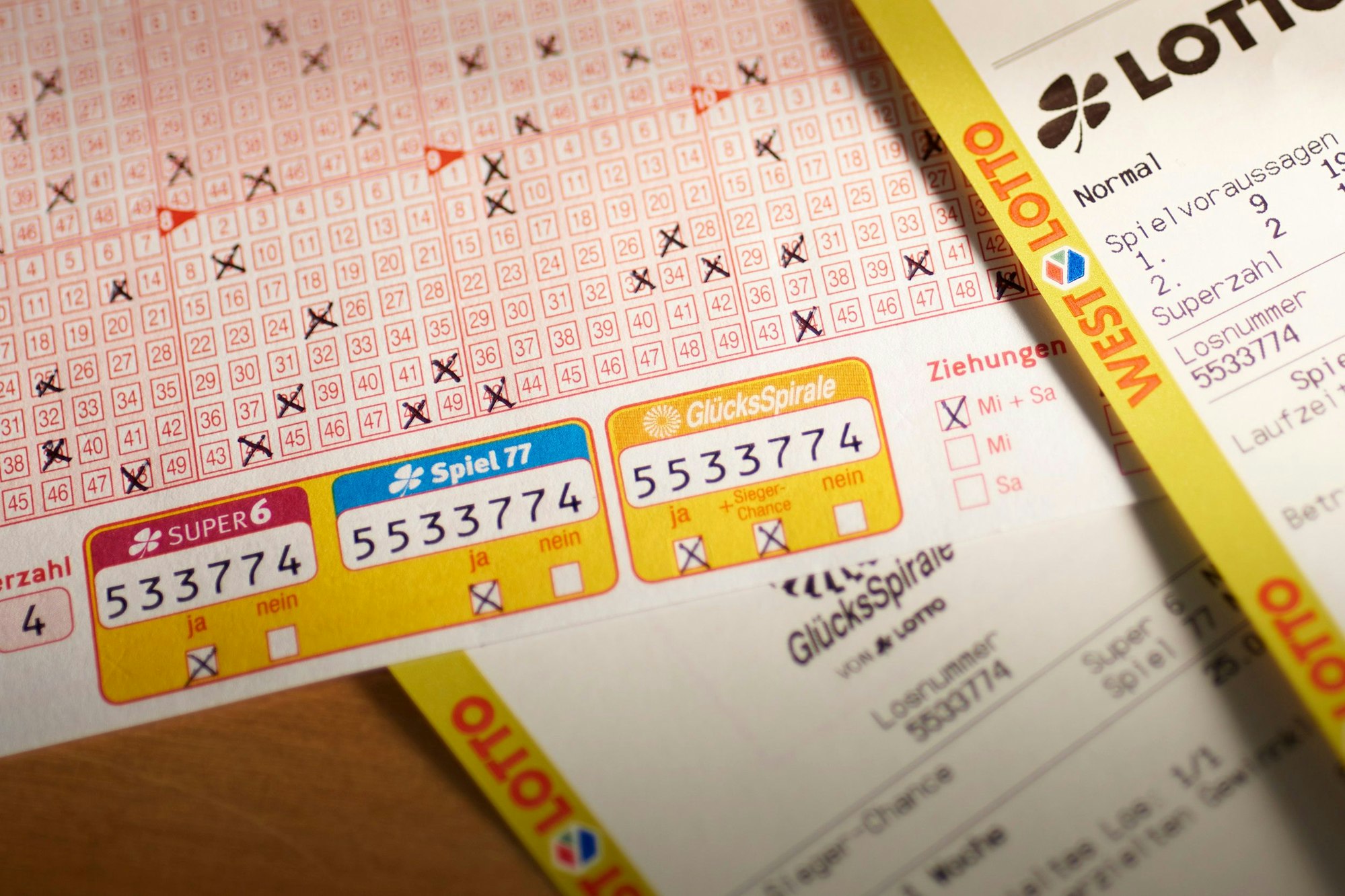 WestLotto Spielschein.