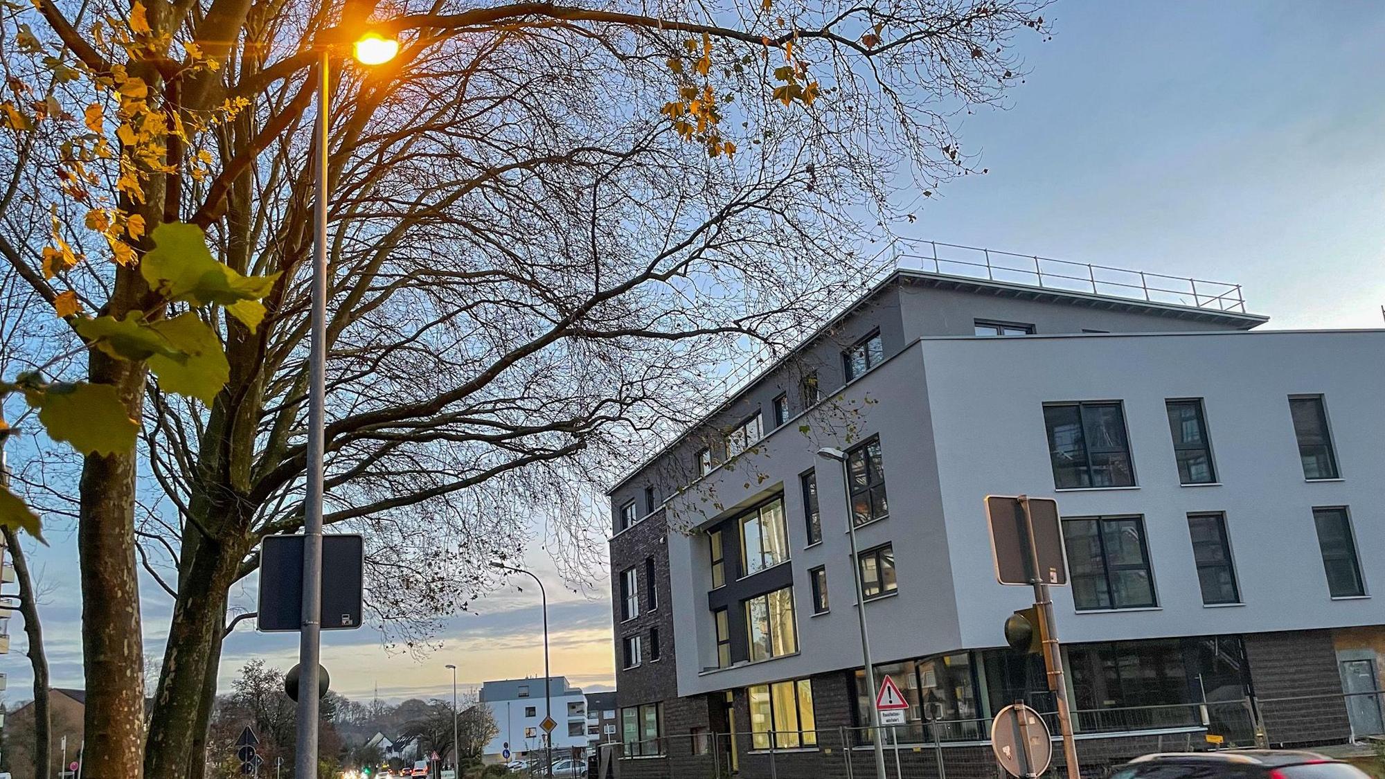 Eine Straßenlaterne in Leichlingen.