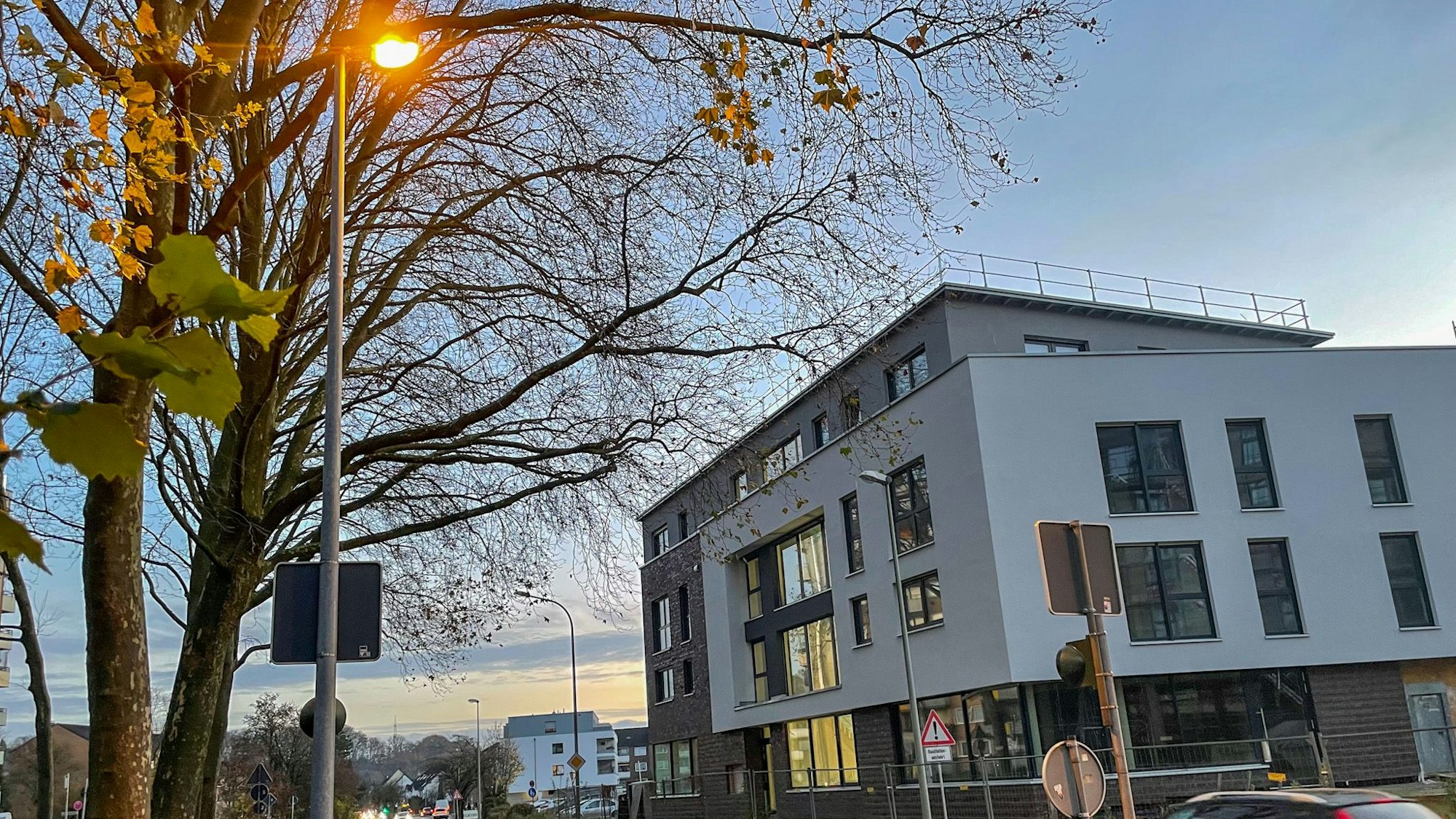 Eine Straßenlaterne in Leichlingen.