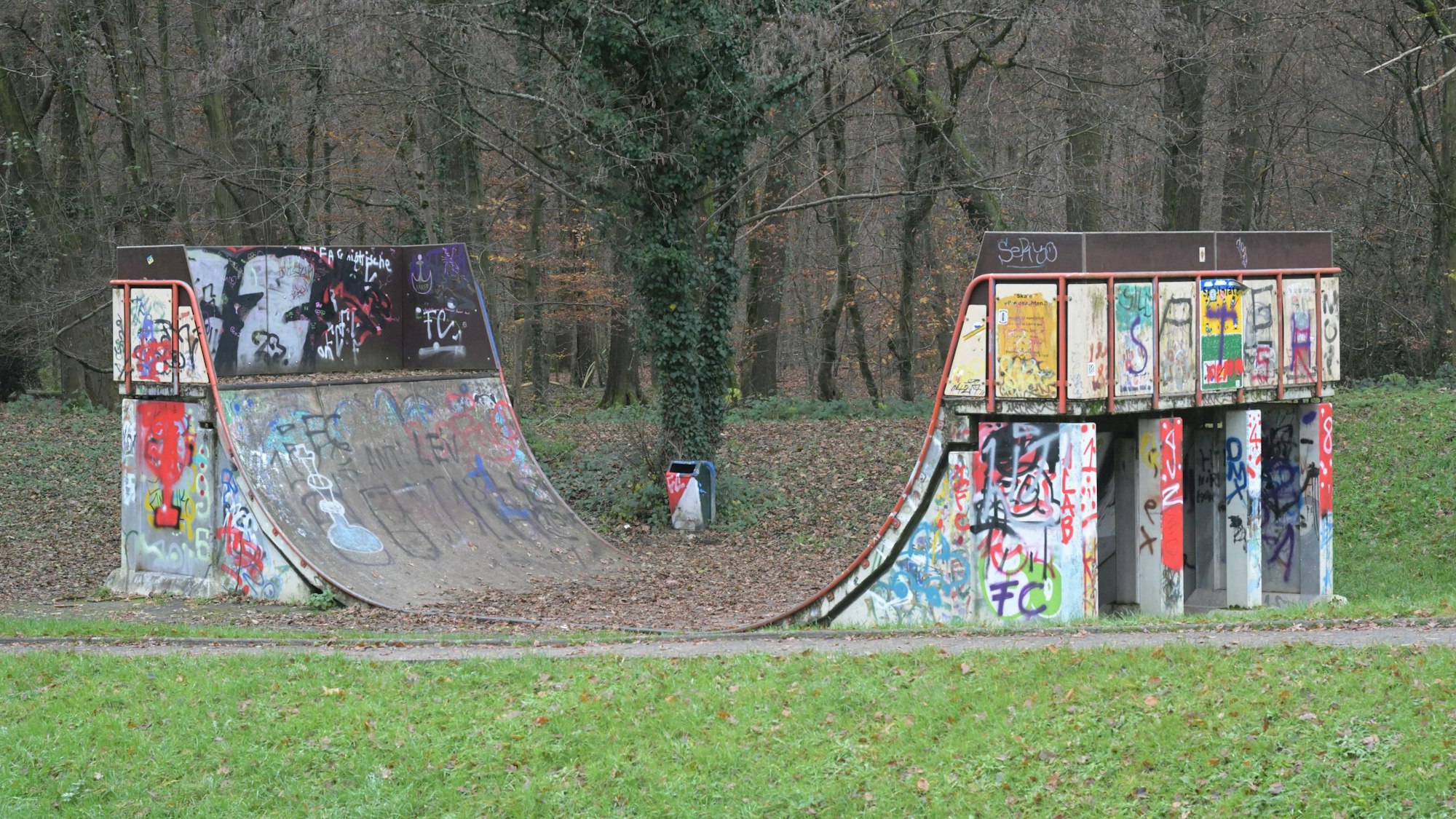 Der alte Skaterpark an der Saaler Mühle in Bergisch Gladbach.