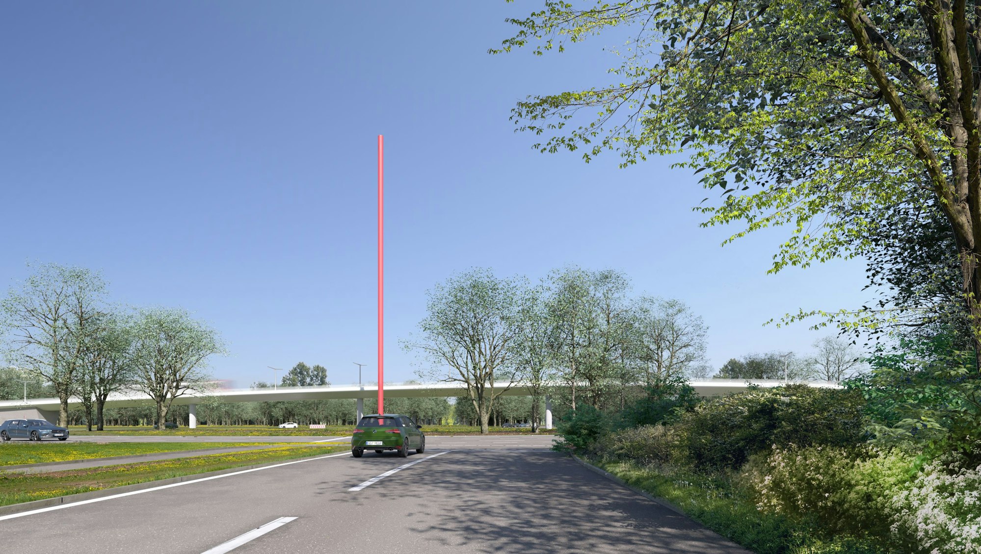 Variante 1 der Bruecke über den Verteilerkreis Nord